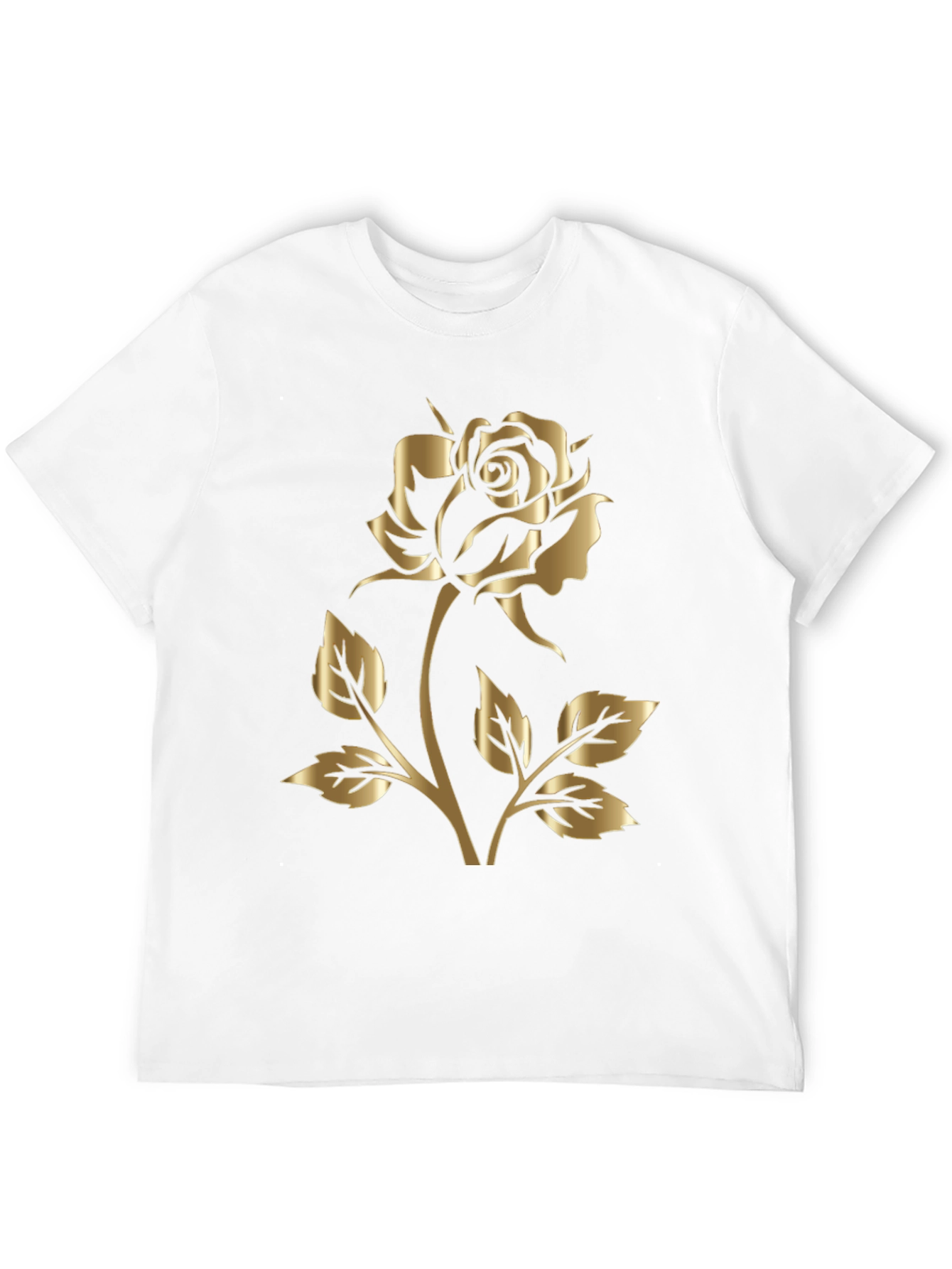 Black Gold Rose Graphic Black T-Shirt view 12