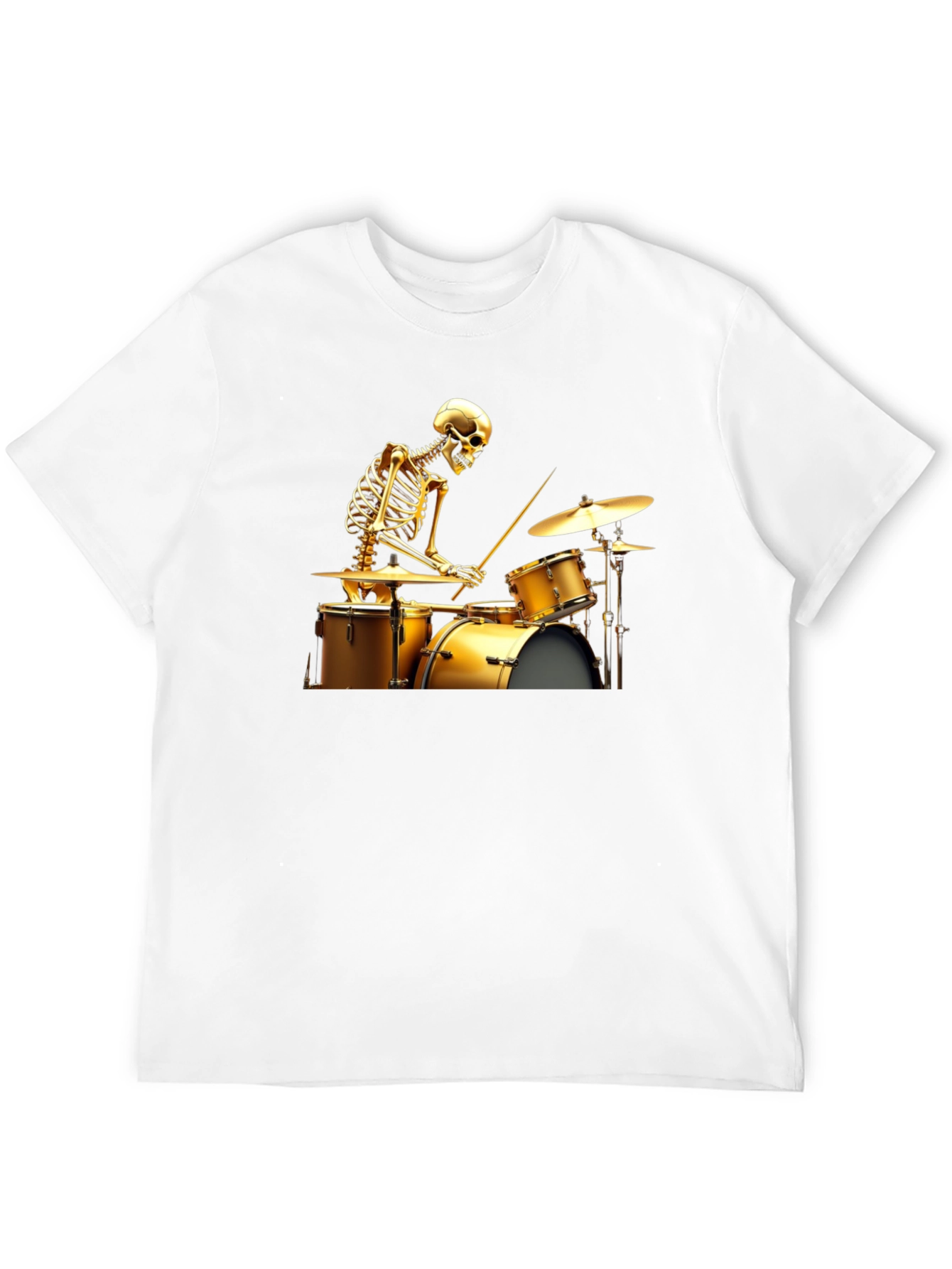 Black Skeleton Drummer Graphic Tee - Black T-Shirt view 12