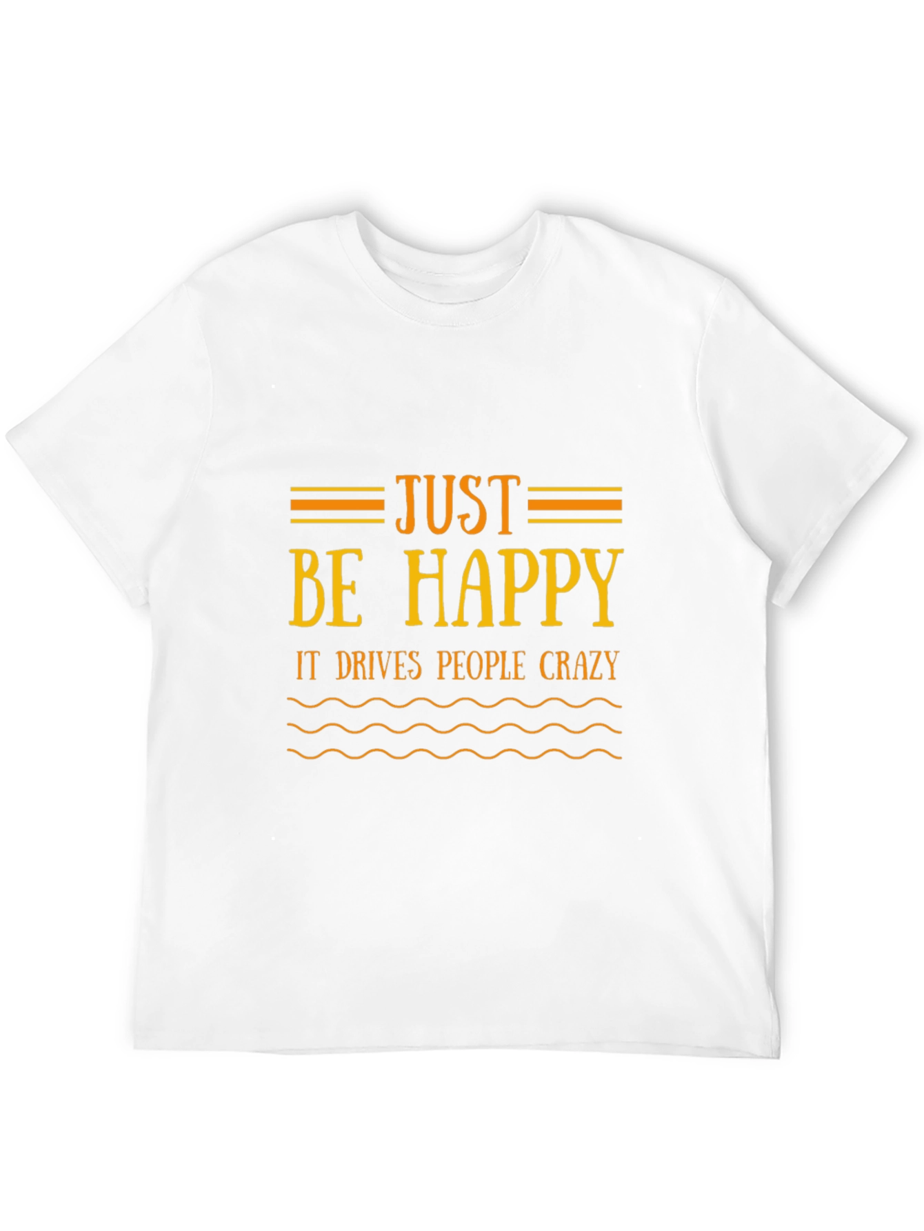 Black Just Be Happy Black T-Shirt - Funny Graphic Tee view 12