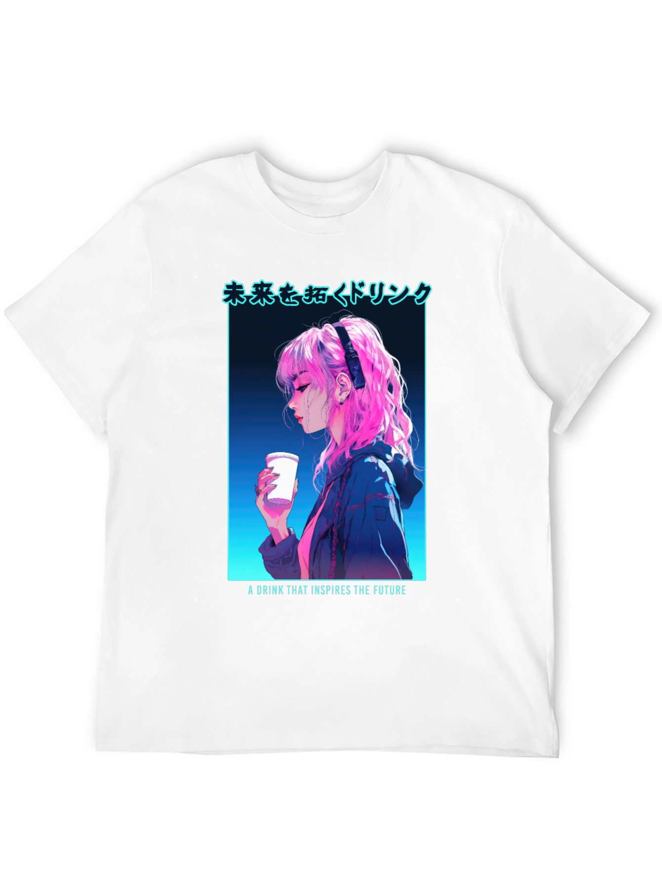 Black Anime Girl Drink T-Shirt - Inspire The Future view 12