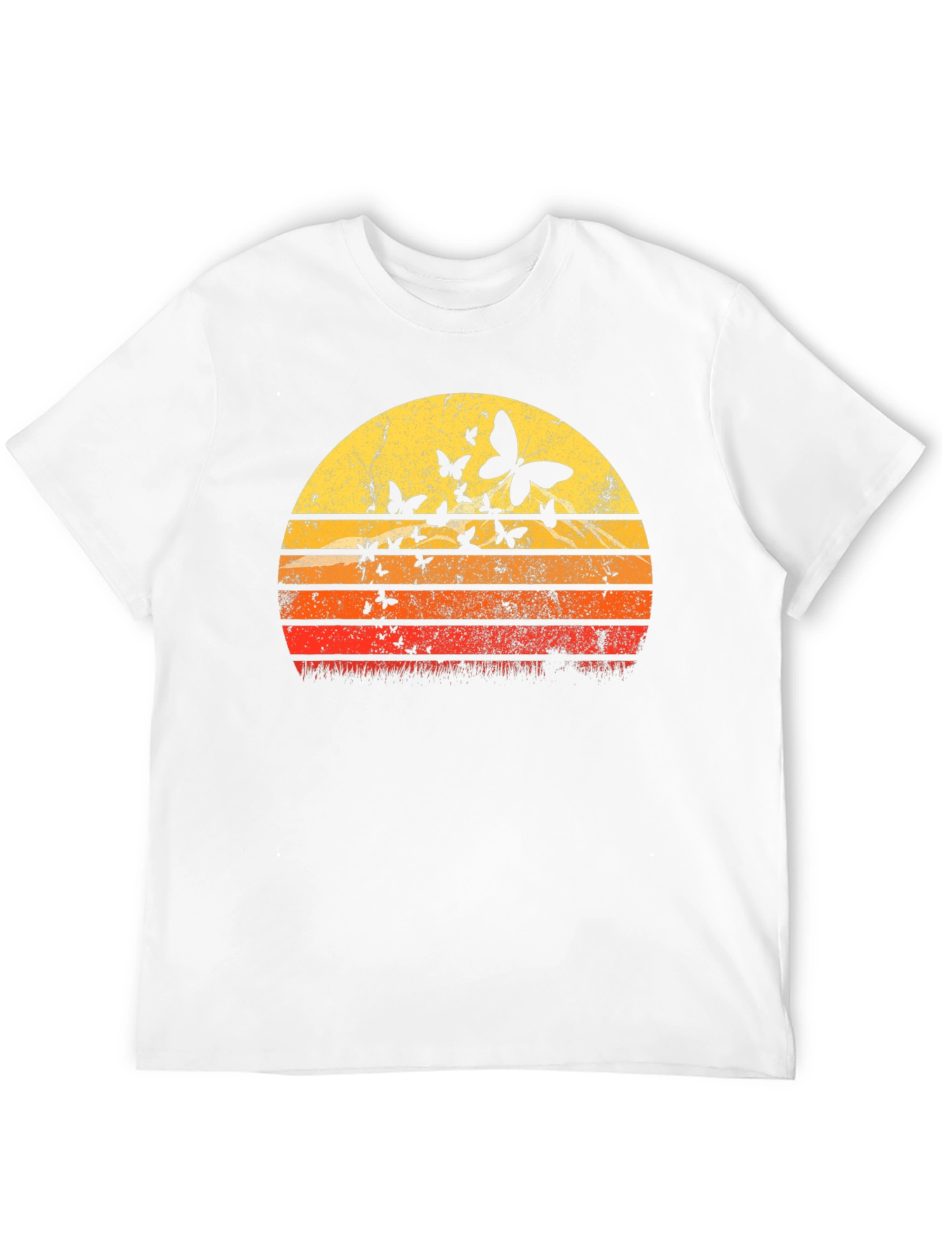 Black Retro Butterfly Sunset Graphic Tee view 12