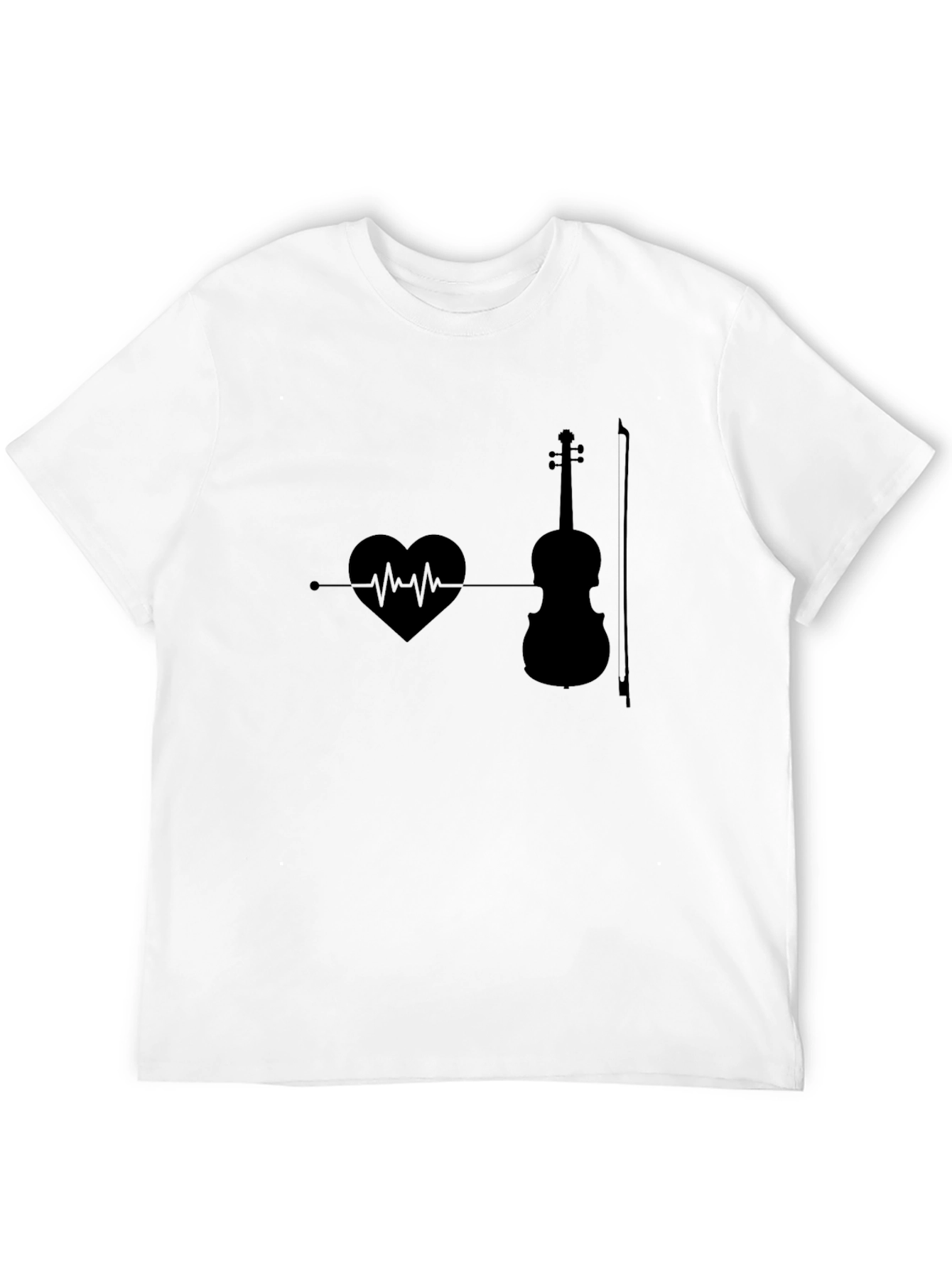 Black Heartbeat Violin T-Shirt - Music Lover Tee view 12
