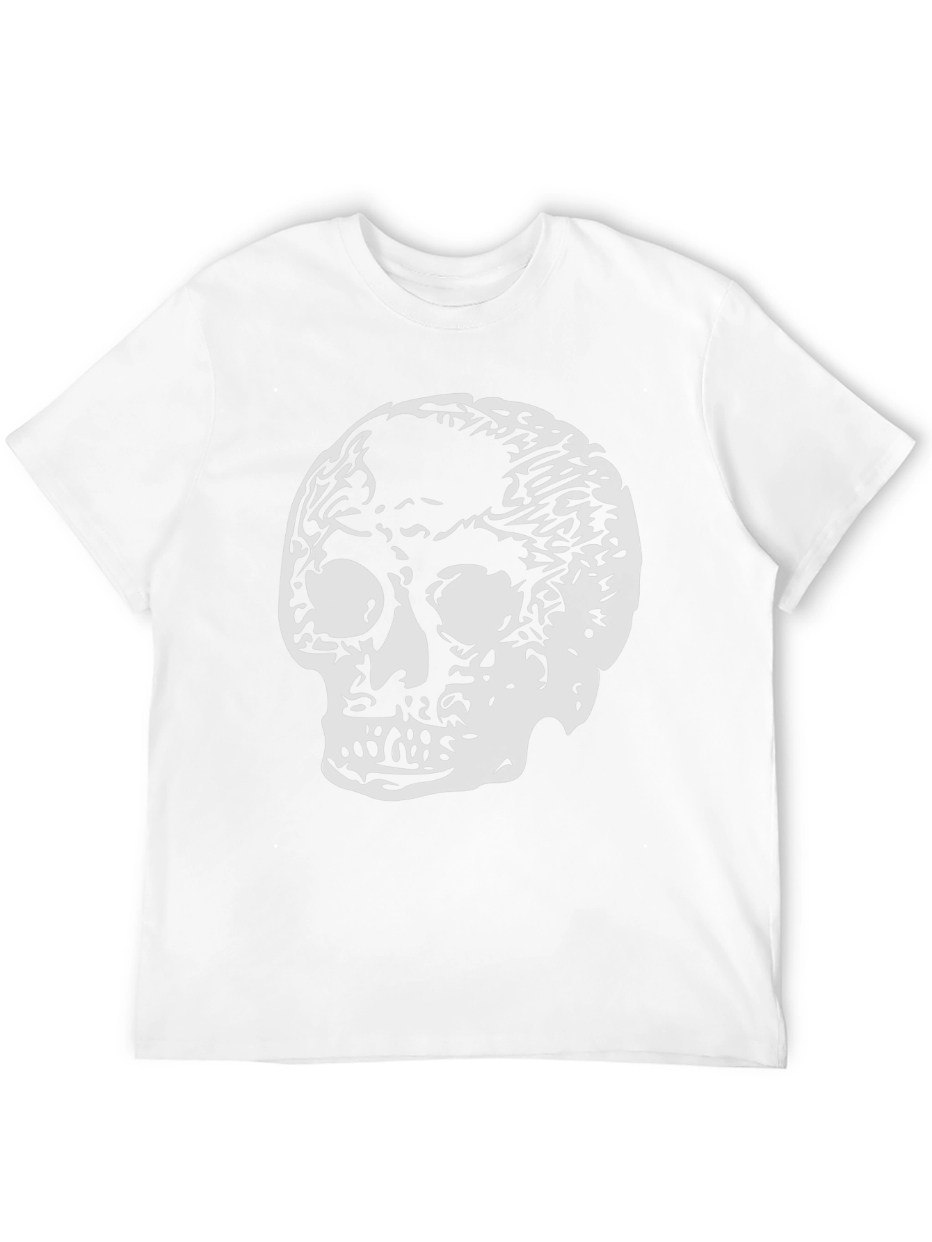 Black Skull Graphic Print Crew Neck T-Shirt view 12