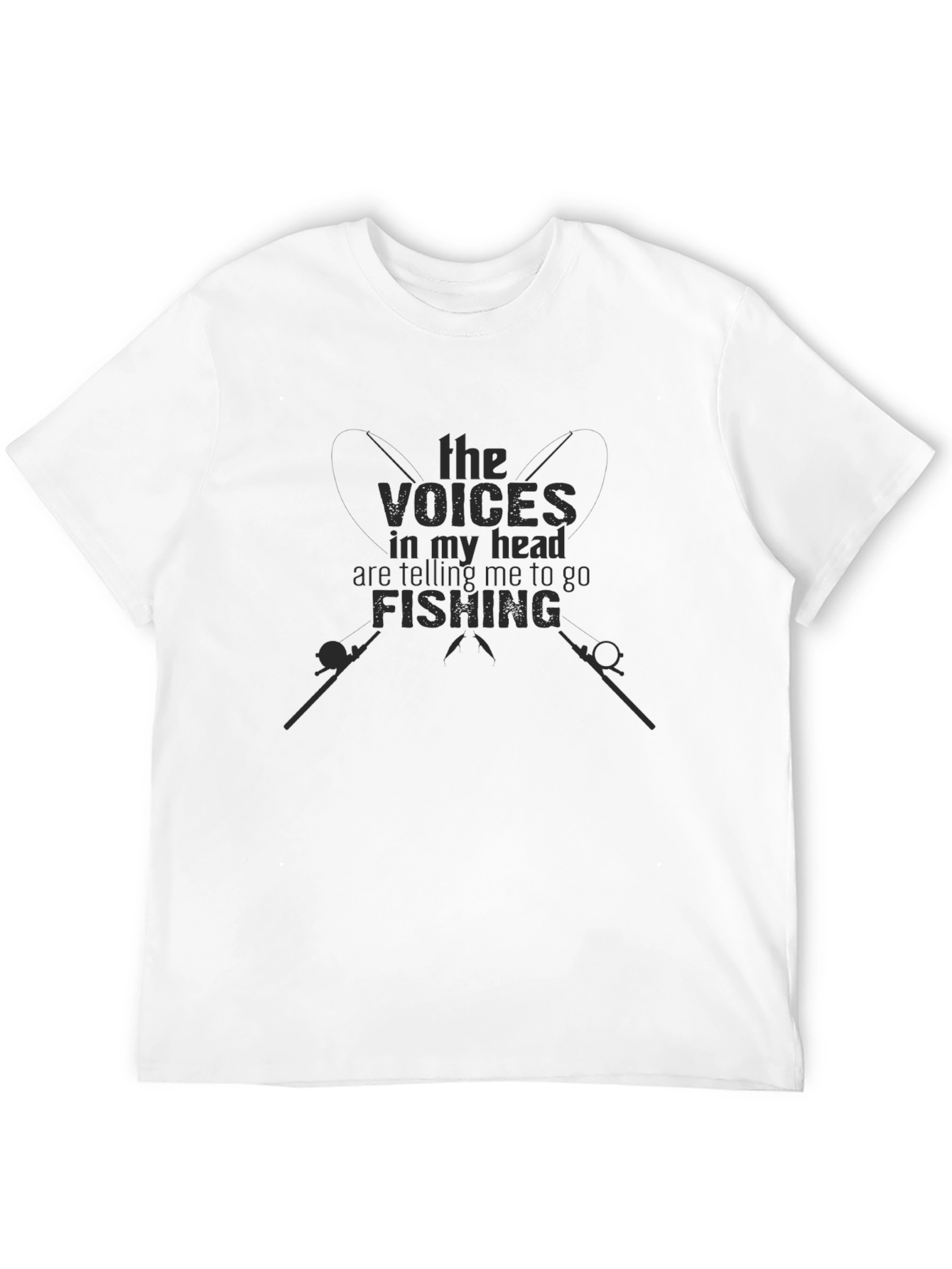 Black Voices in My Head Fishing Black Graphic Tee view 12
