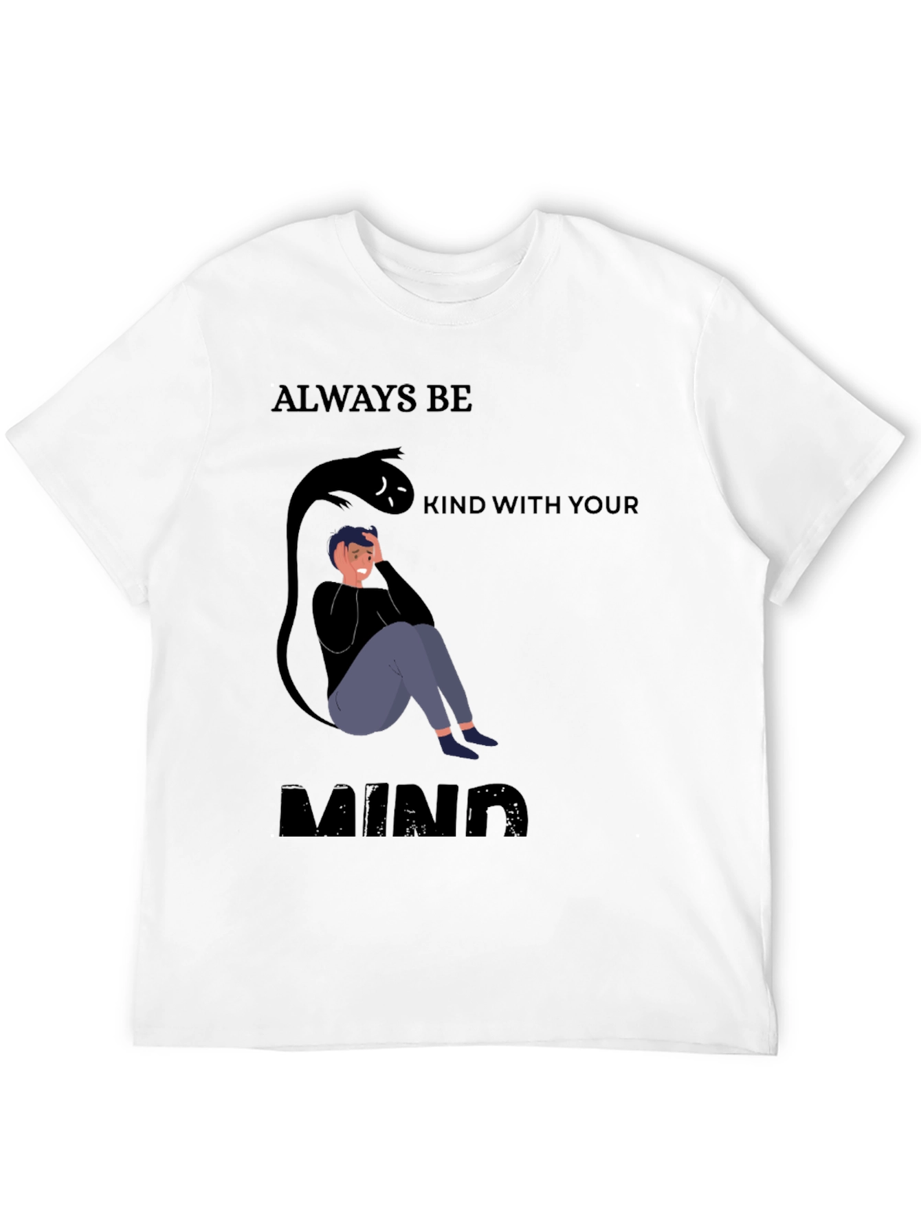 Black Be Kind To Your Mind Black Graphic Tee view 12