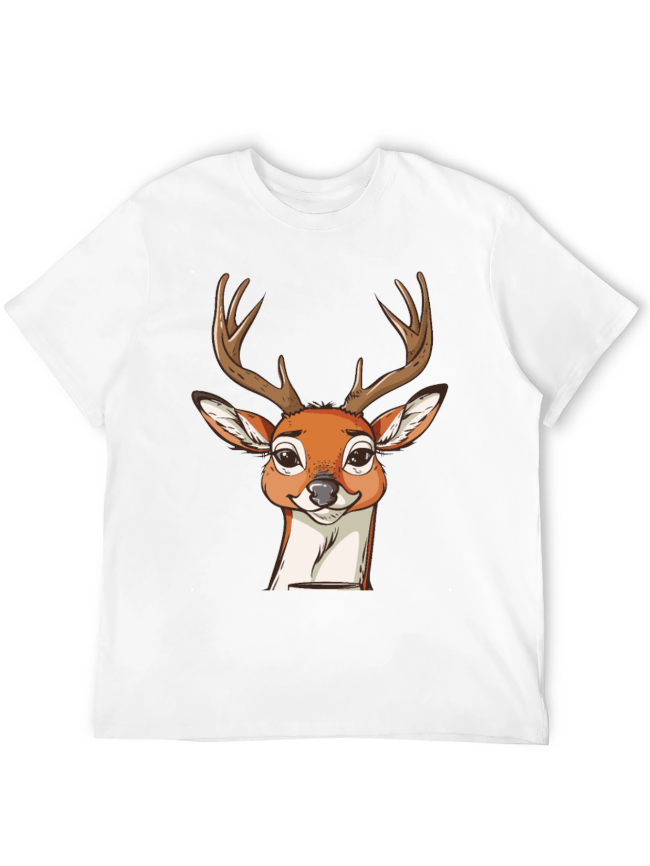 Black Deer Graphic T-Shirt - Men's Black Crew Neck Tee view 12
