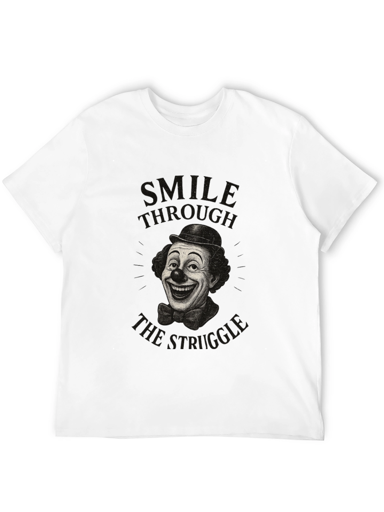 Black Smile Through the Struggle Clown Graphic Tee view 12