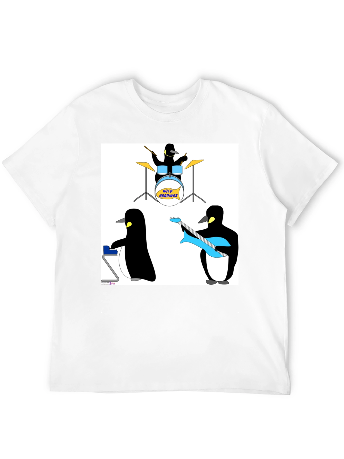 Black Penguin Band Graphic Tee - Black Cotton T-Shirt view 12