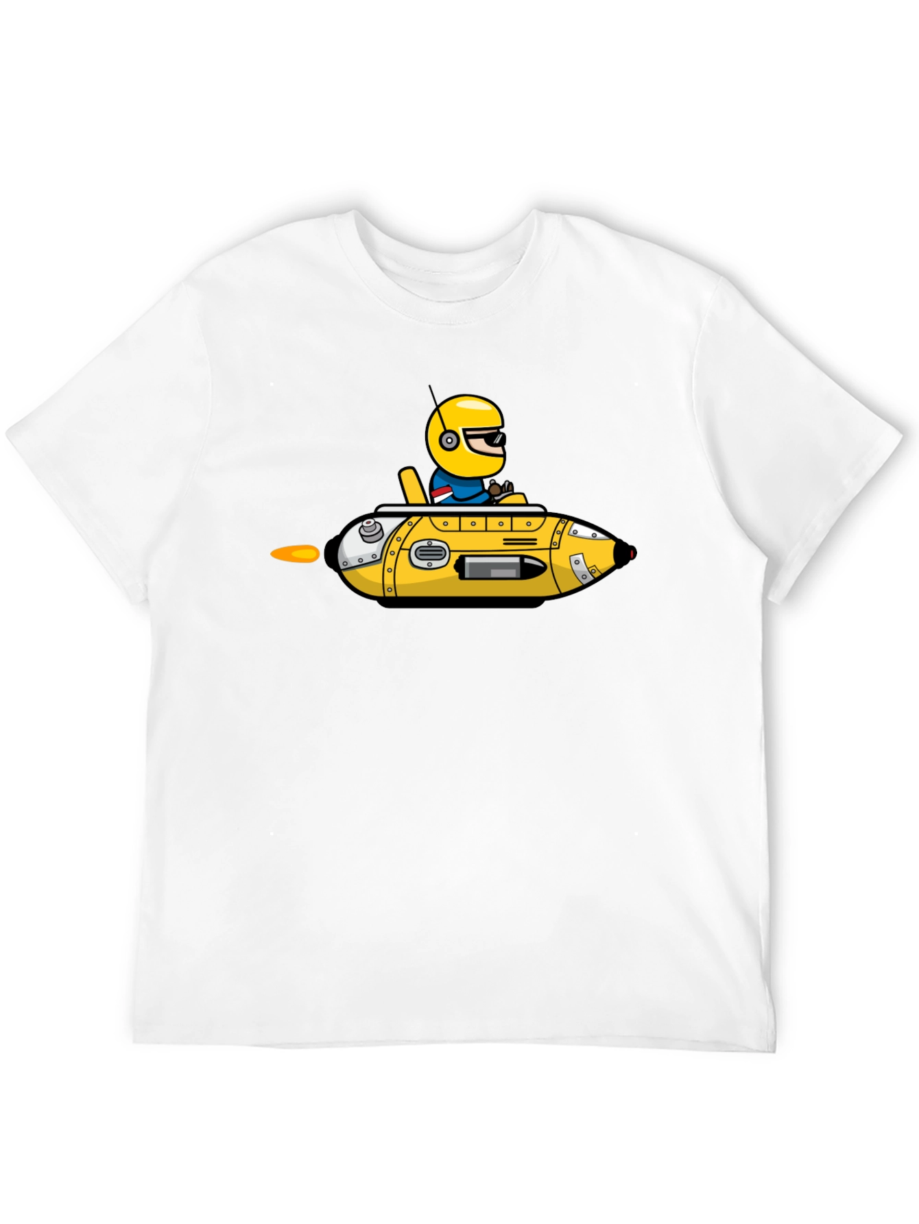 Black Cartoon Submarine T-Shirt view 12