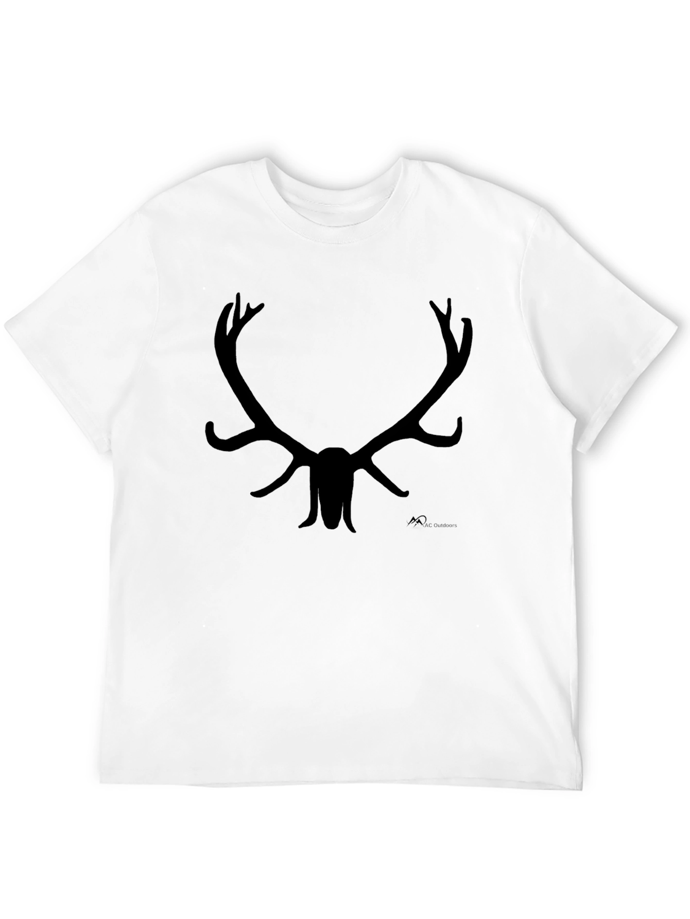 Black Antler Silhouette Black T-Shirt view 12