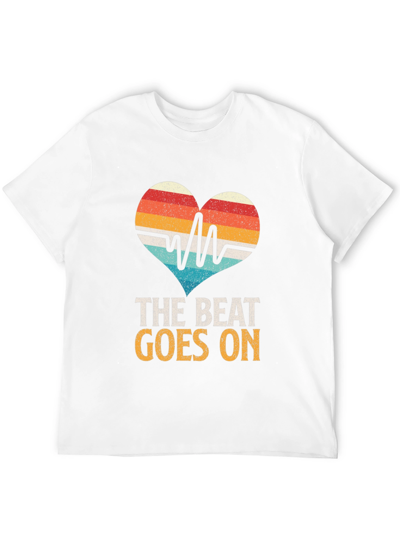 Black The Beat Goes On Heartbeat T-Shirt view 12