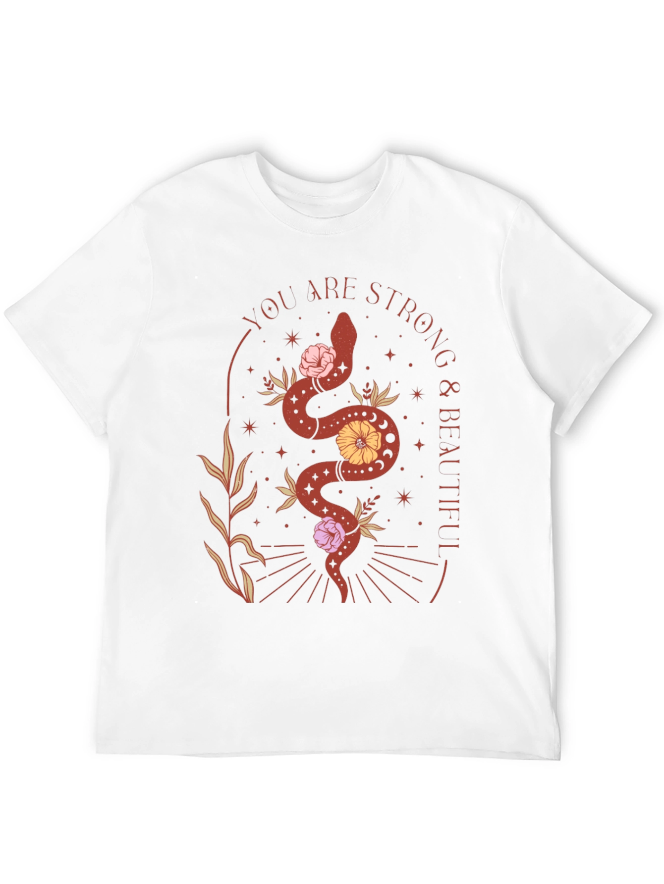 Black Strong & Beautiful Snake Graphic T-Shirt view 12