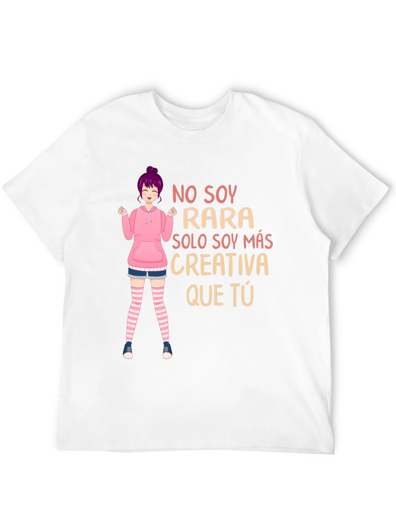 Black Creative Anime Girl Graphic Tee - Unisex Black T-Shirt view 12