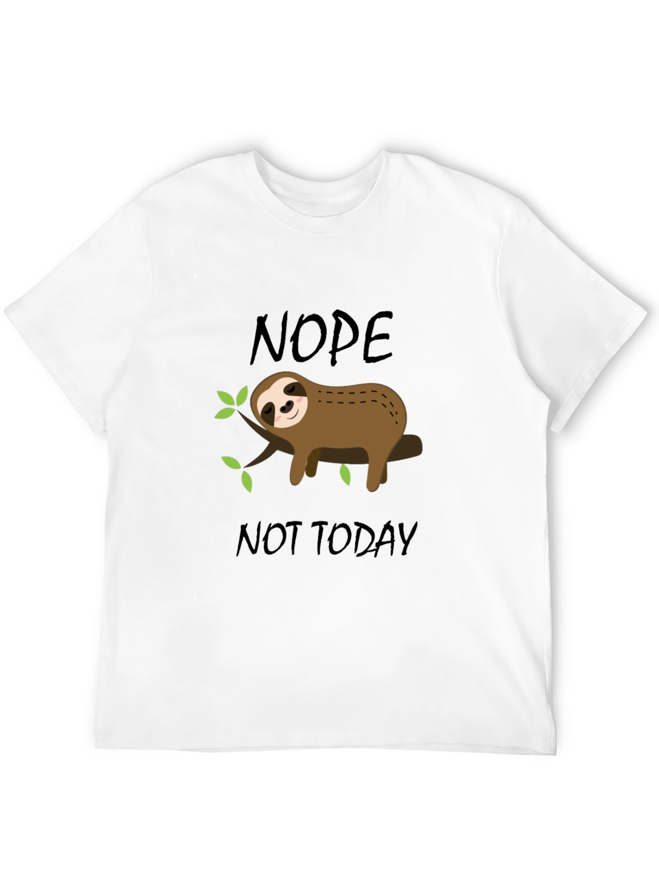 Black Nope Not Today Sloth Graphic T-Shirt view 12