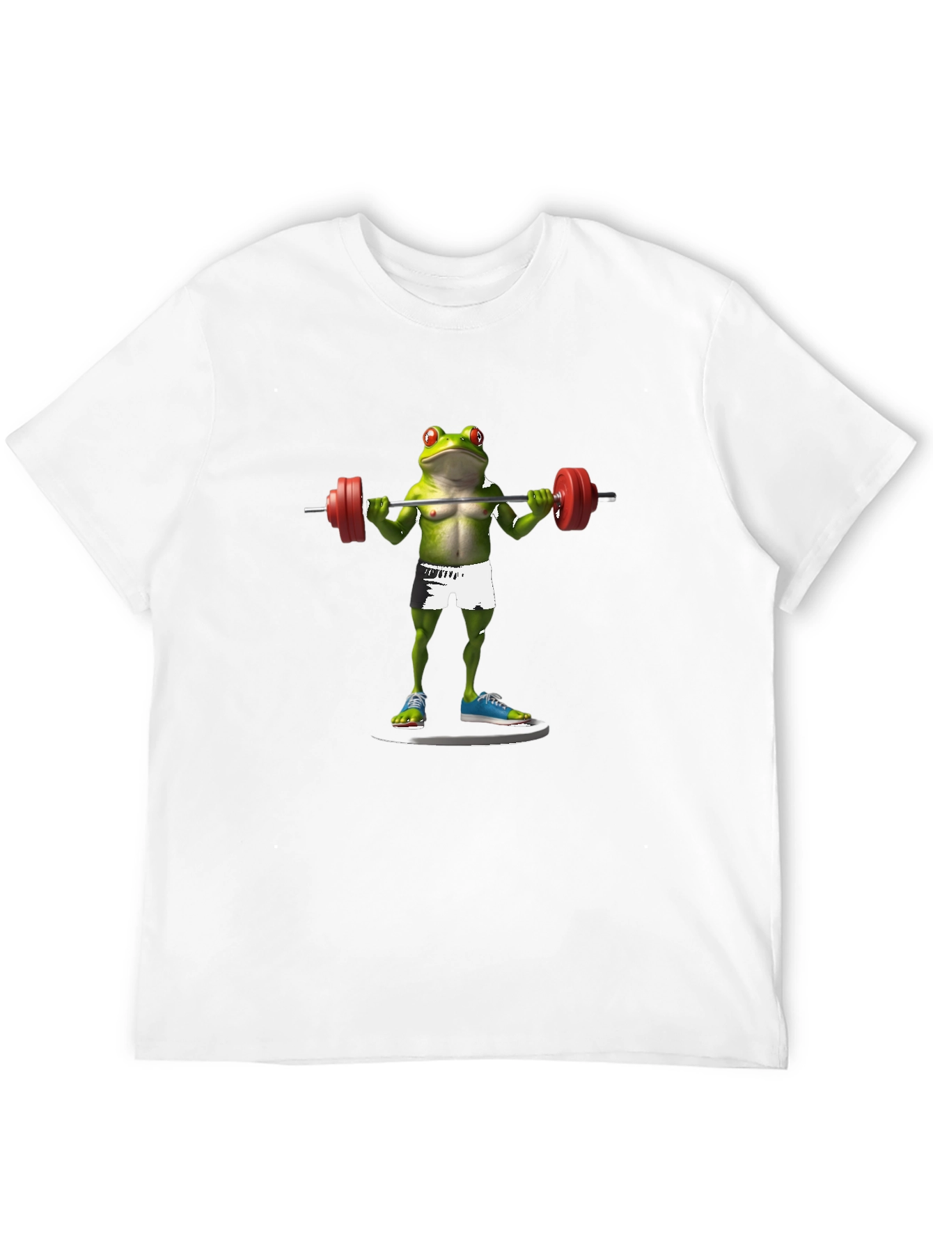 Black Frog Lifting Weights Graphic T-Shirt view 12