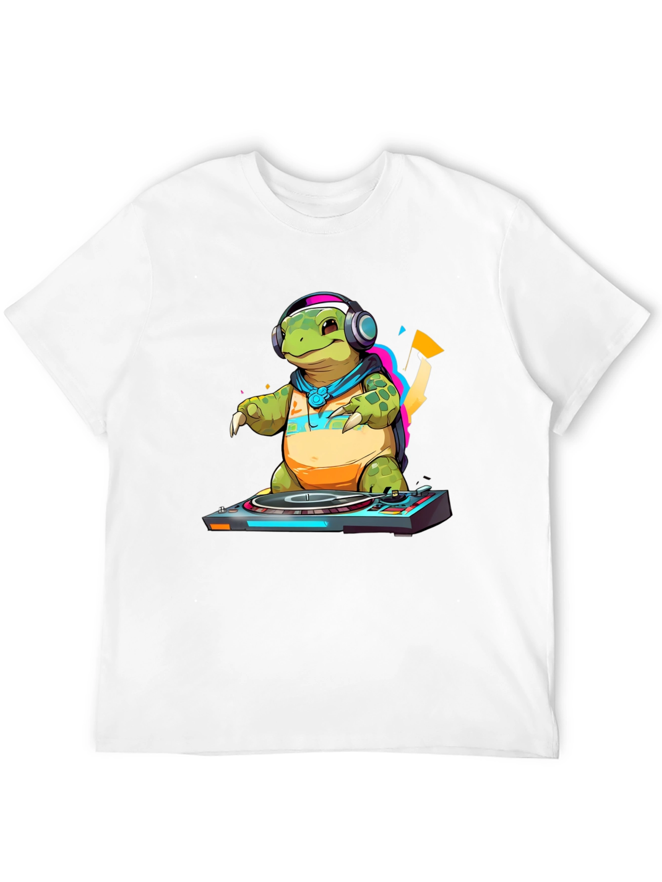 Black DJ Turtle Graphic Tee - Cool Animal T-Shirt view 12