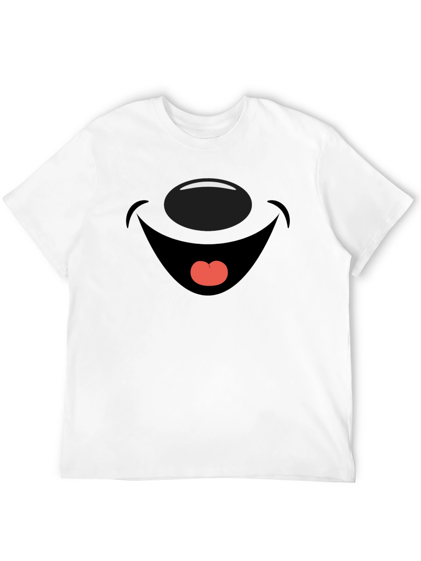 Black Cartoon Face Graphic Print Black T-Shirt view 12