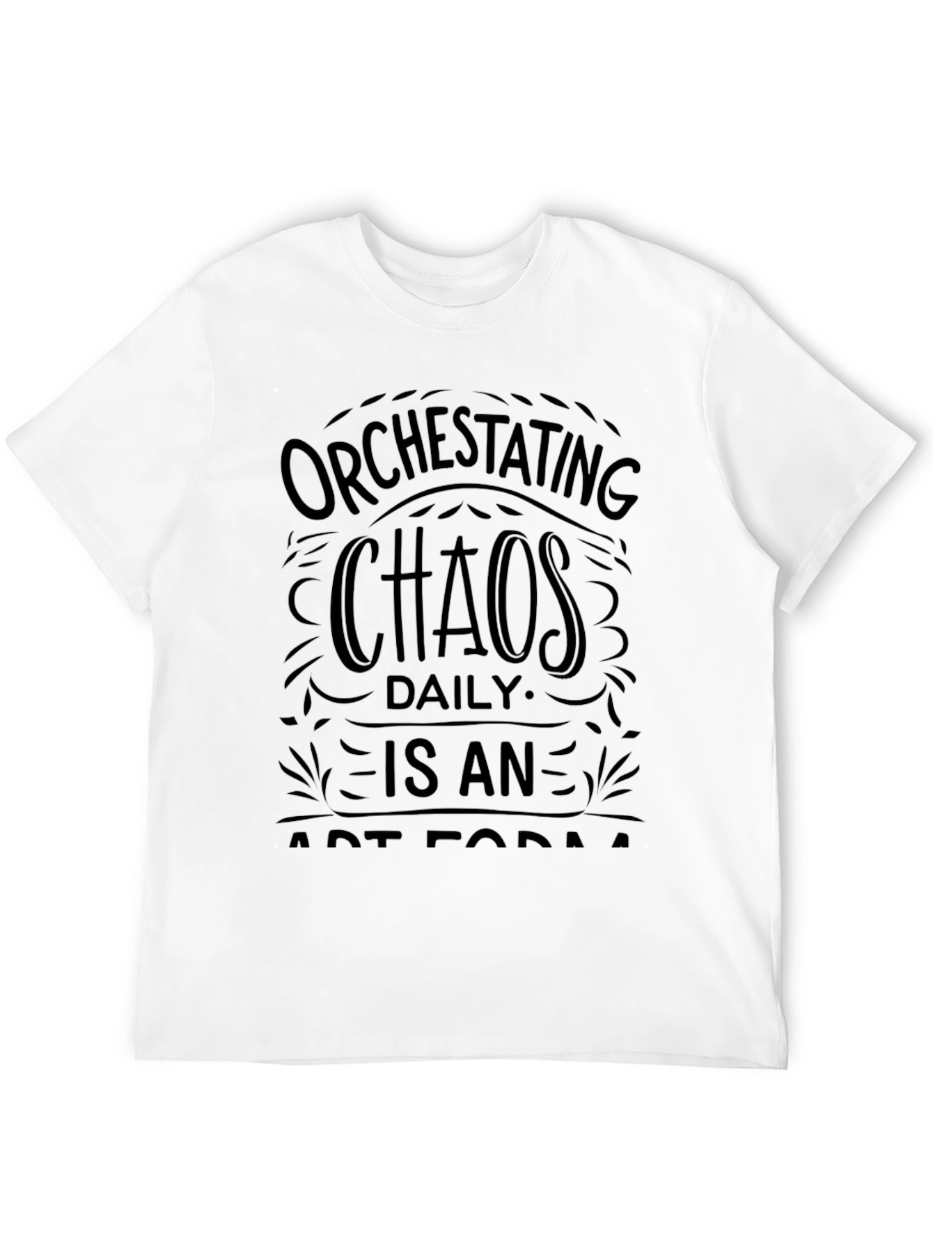 Black Orchestrating Chaos Daily T-Shirt - Black Graphic Tee view 12