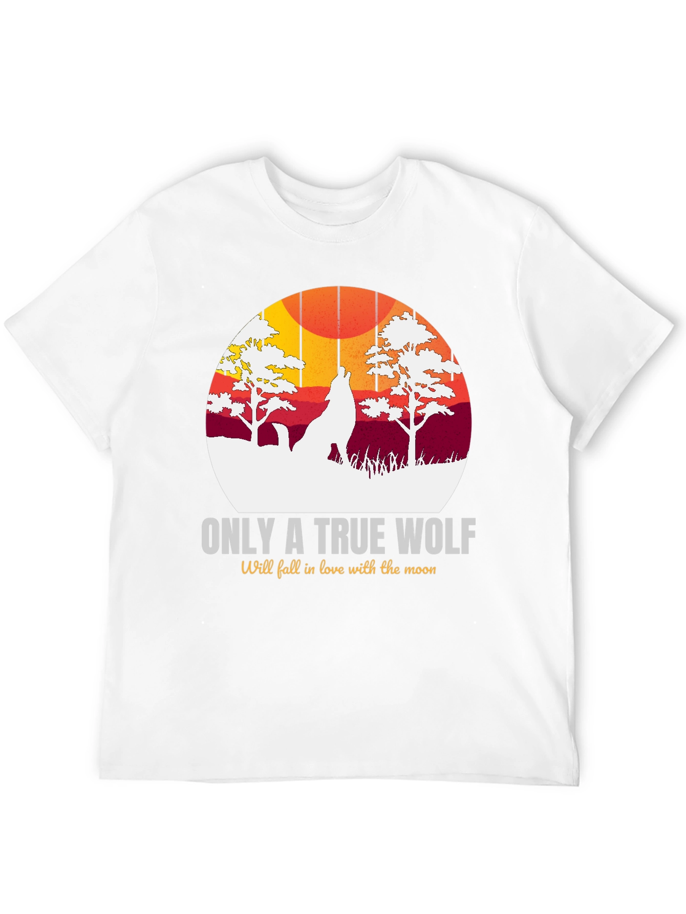 Black True Wolf Graphic Tee - Moon Lover Design view 12