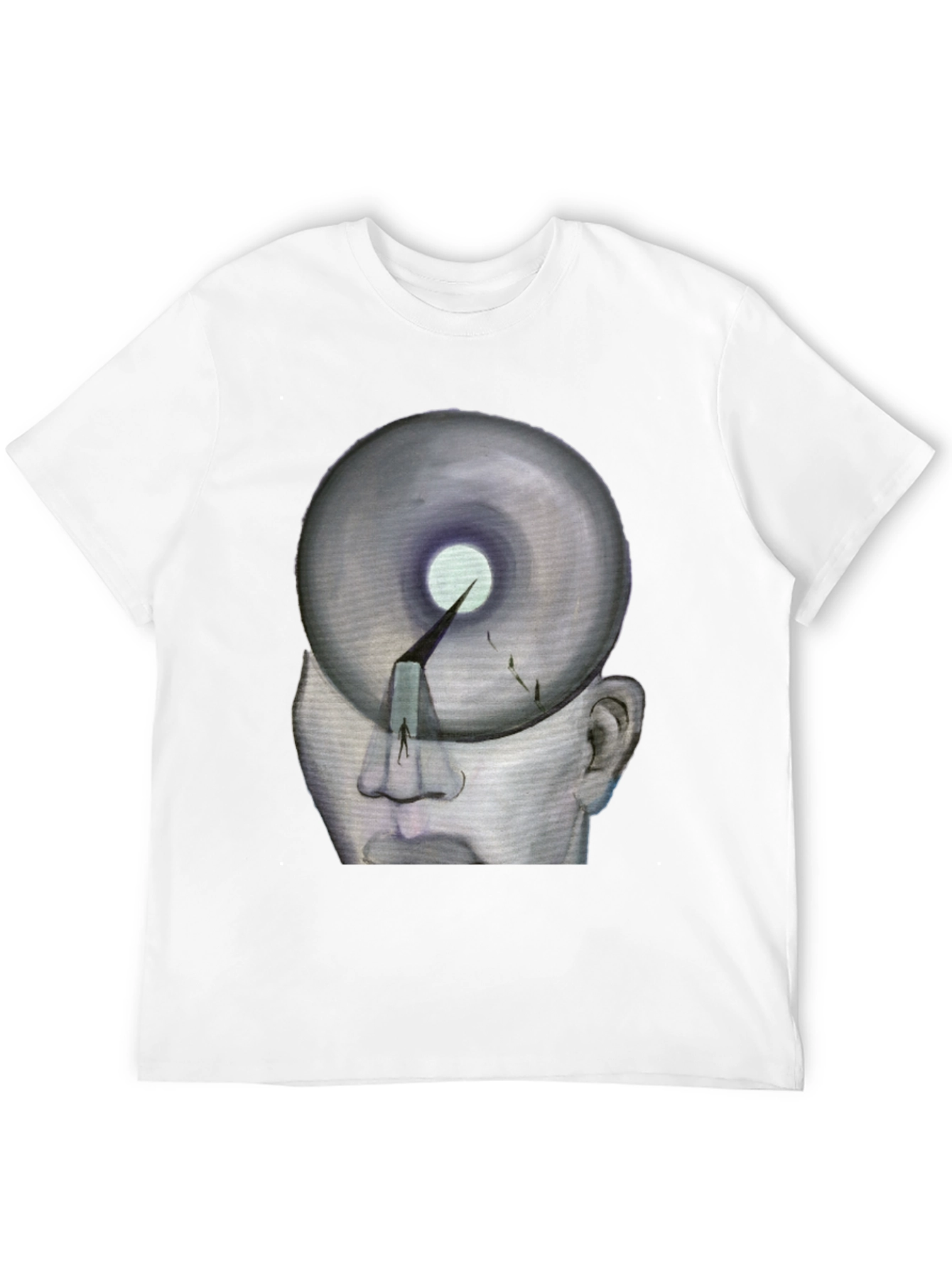 Black Surreal Head Graphic T-Shirt view 12
