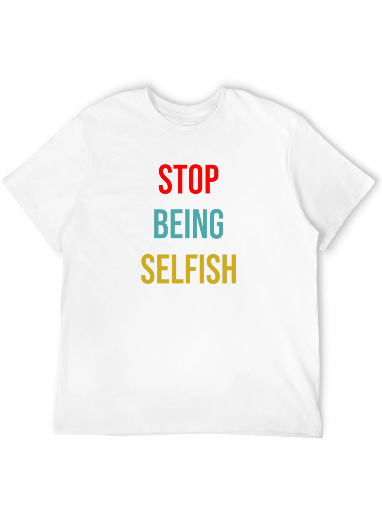 Black Stop Being Selfish Graphic Tee - Unisex Black T-Shirt view 12