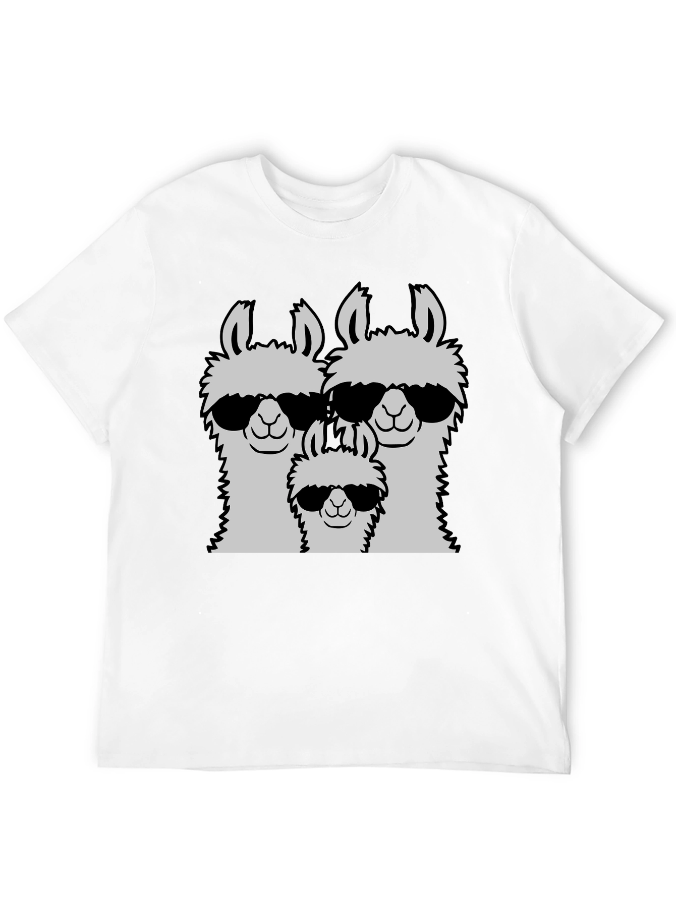 Black Llama Family T-Shirt - Cool Llama Dad, Mom, and Baby view 12