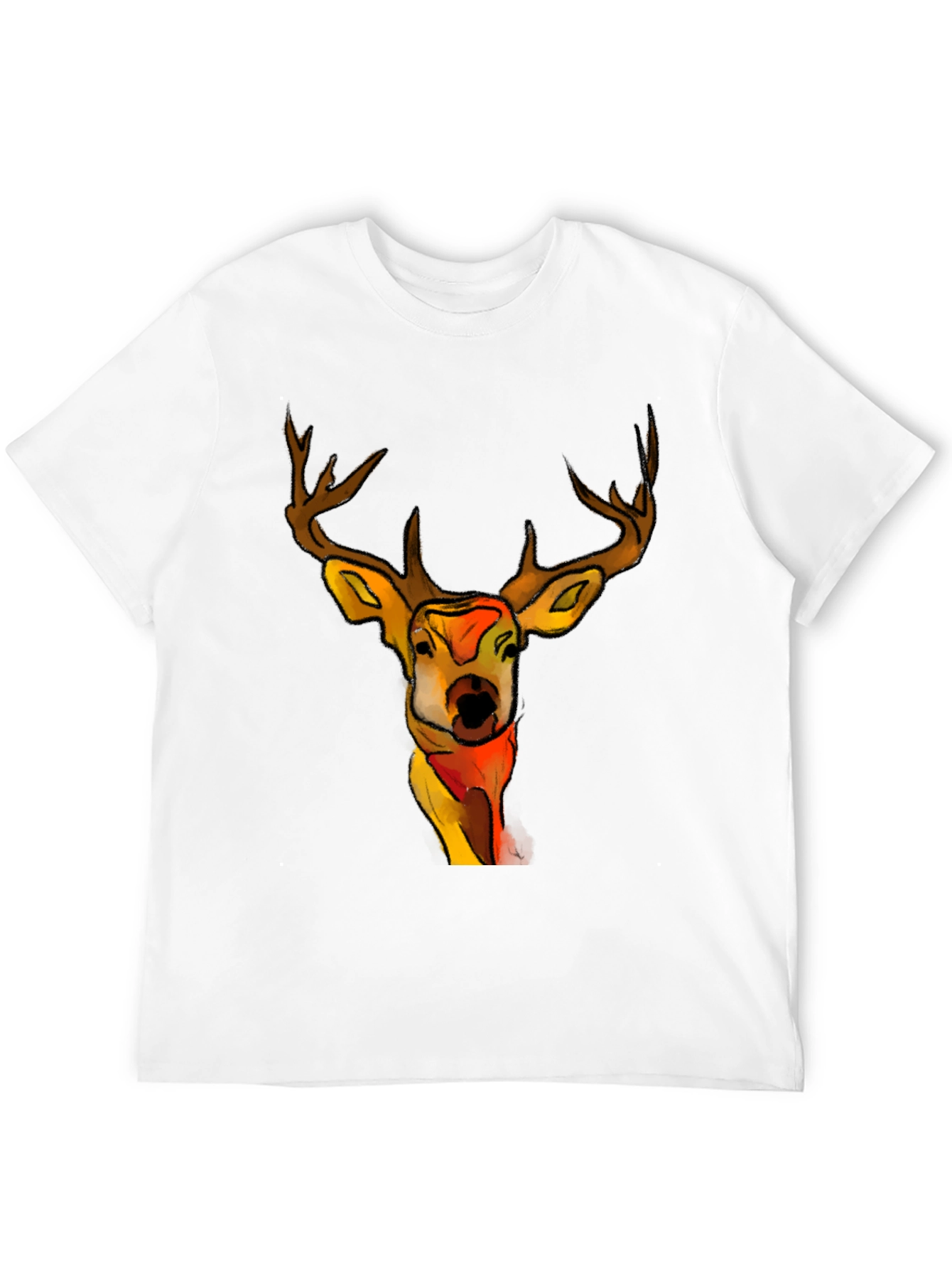 Black Deer Graphic Black T-Shirt - Unique Animal Tee view 12