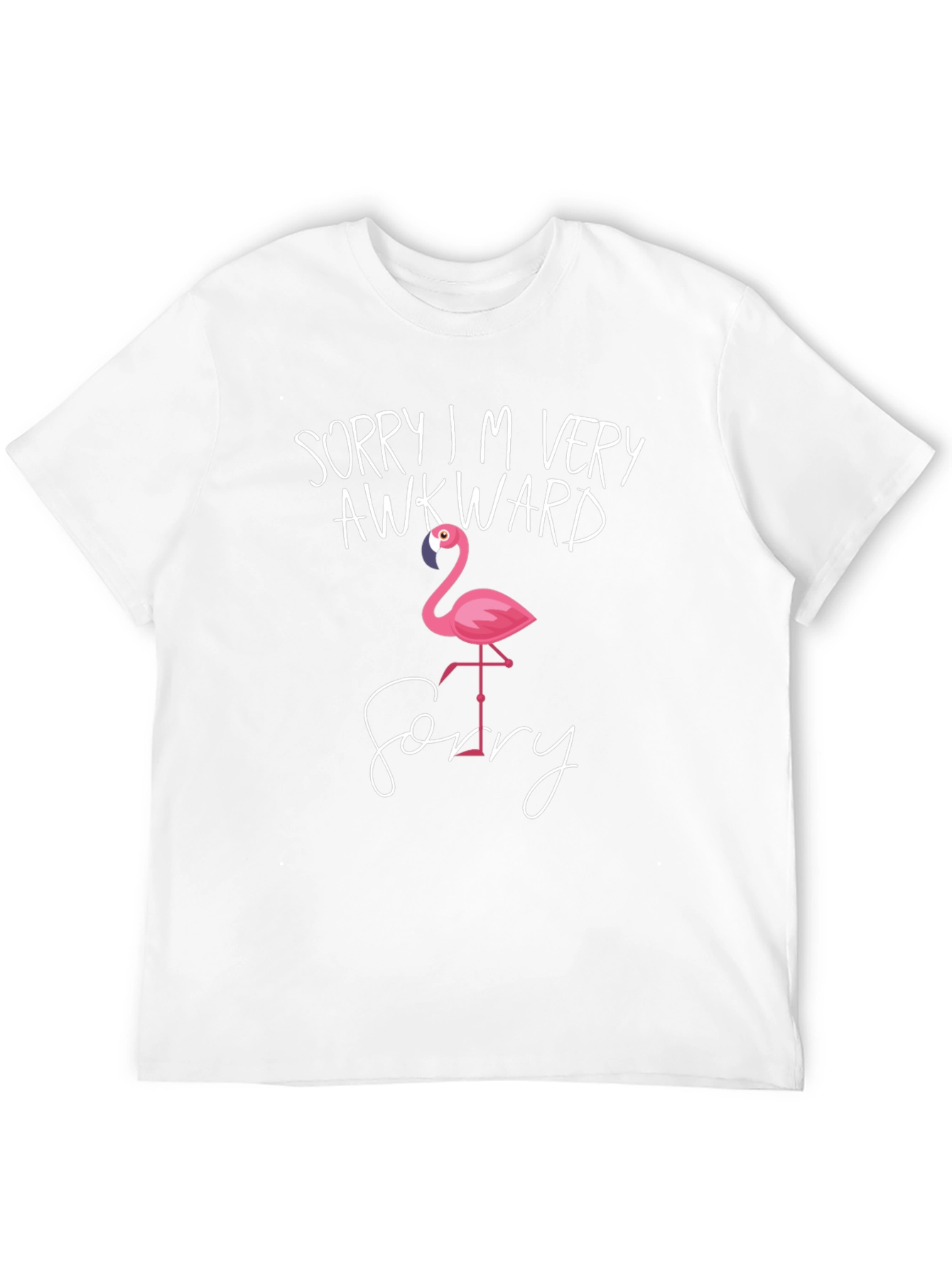 Black Awkward Flamingo Graphic Tee - Unisex Soft Cotton T-Shirt view 12