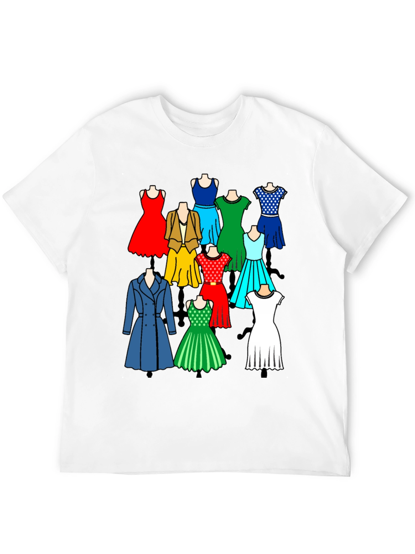 Black Colorful Dresses Graphic Tee view 12