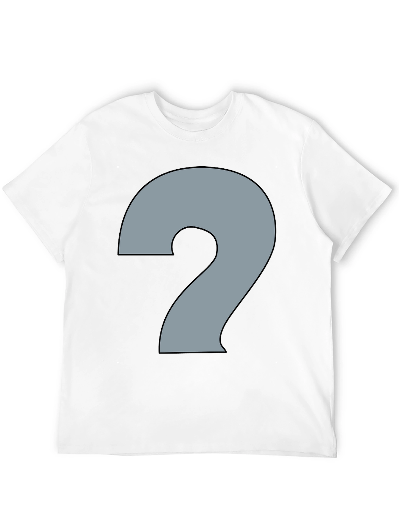 Black Men's Black T-Shirt with Question Mark Graphic view 12