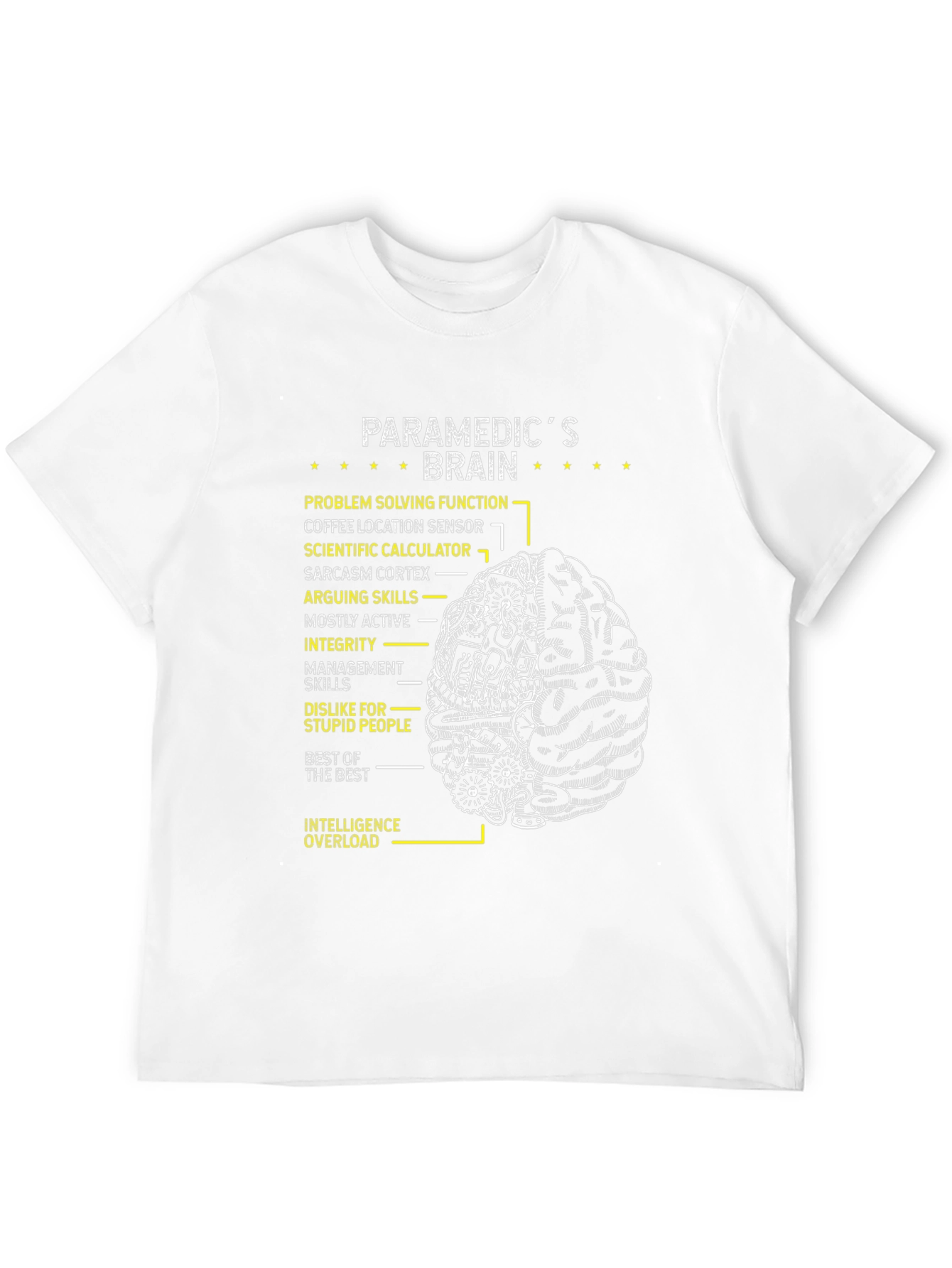 Black Paramedic's Brain T-Shirt - Funny EMT Tee view 12