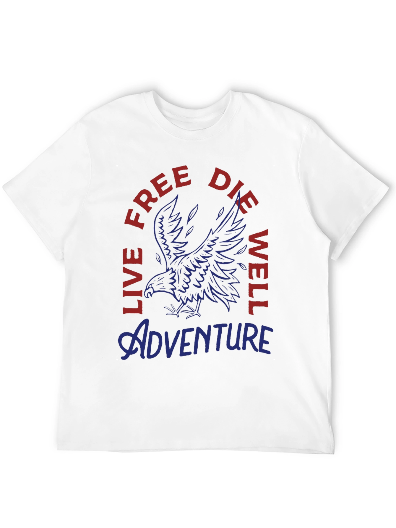 Black Adventure Eagle Graphic Print Men's T-Shirt view 12