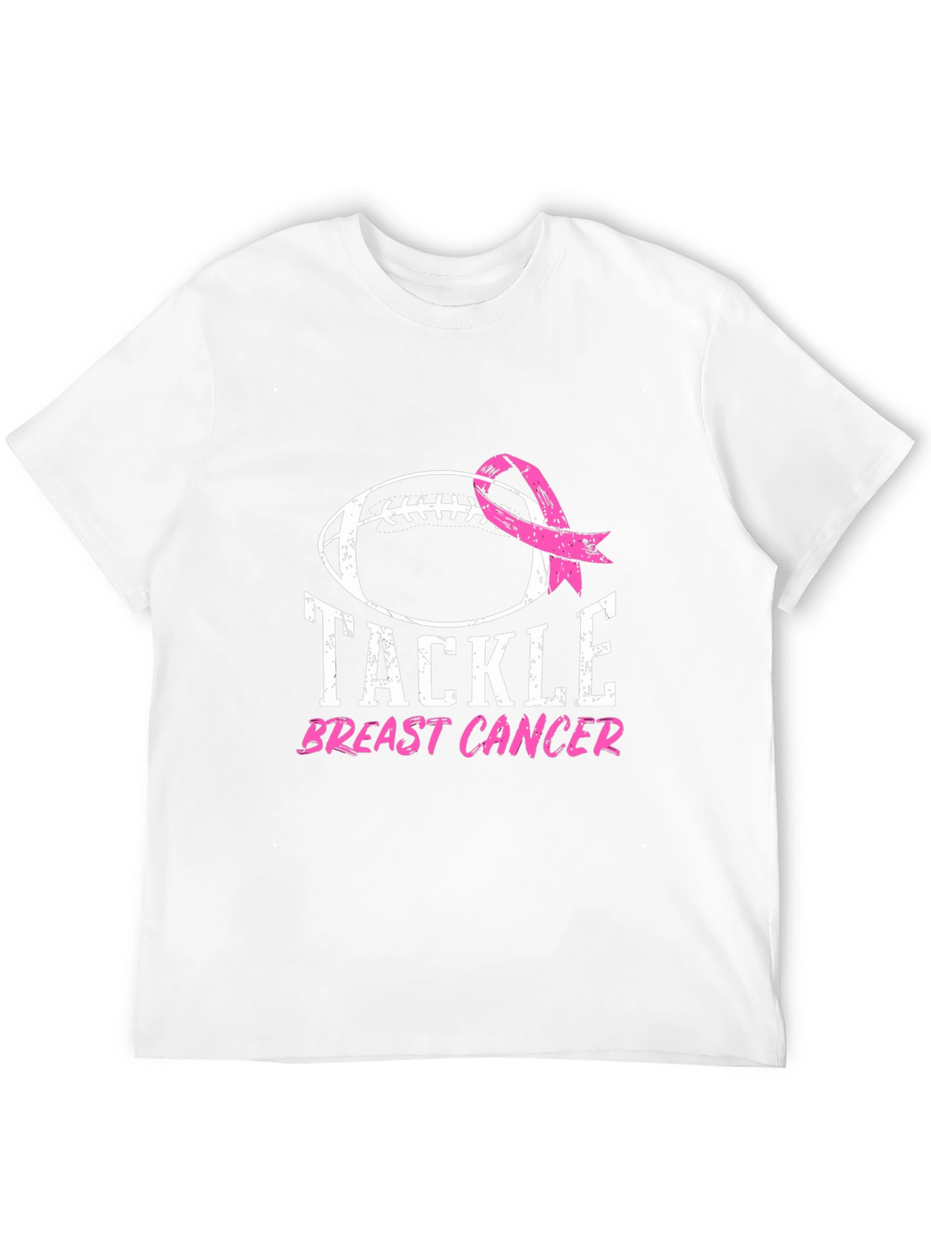 Black Tackle Breast Cancer Football Ribbon Awareness T-Shirt view 12