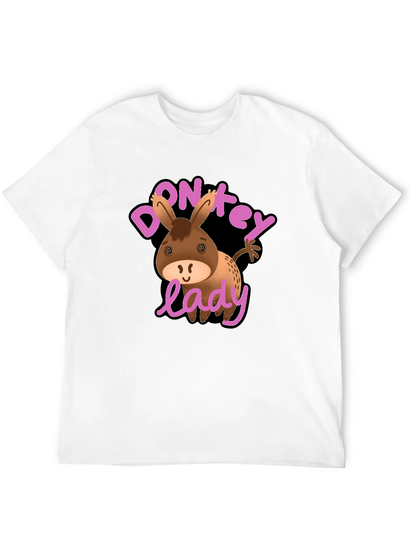 Black Donkey Lady Graphic T-Shirt, Novelty Humor Tee view 12