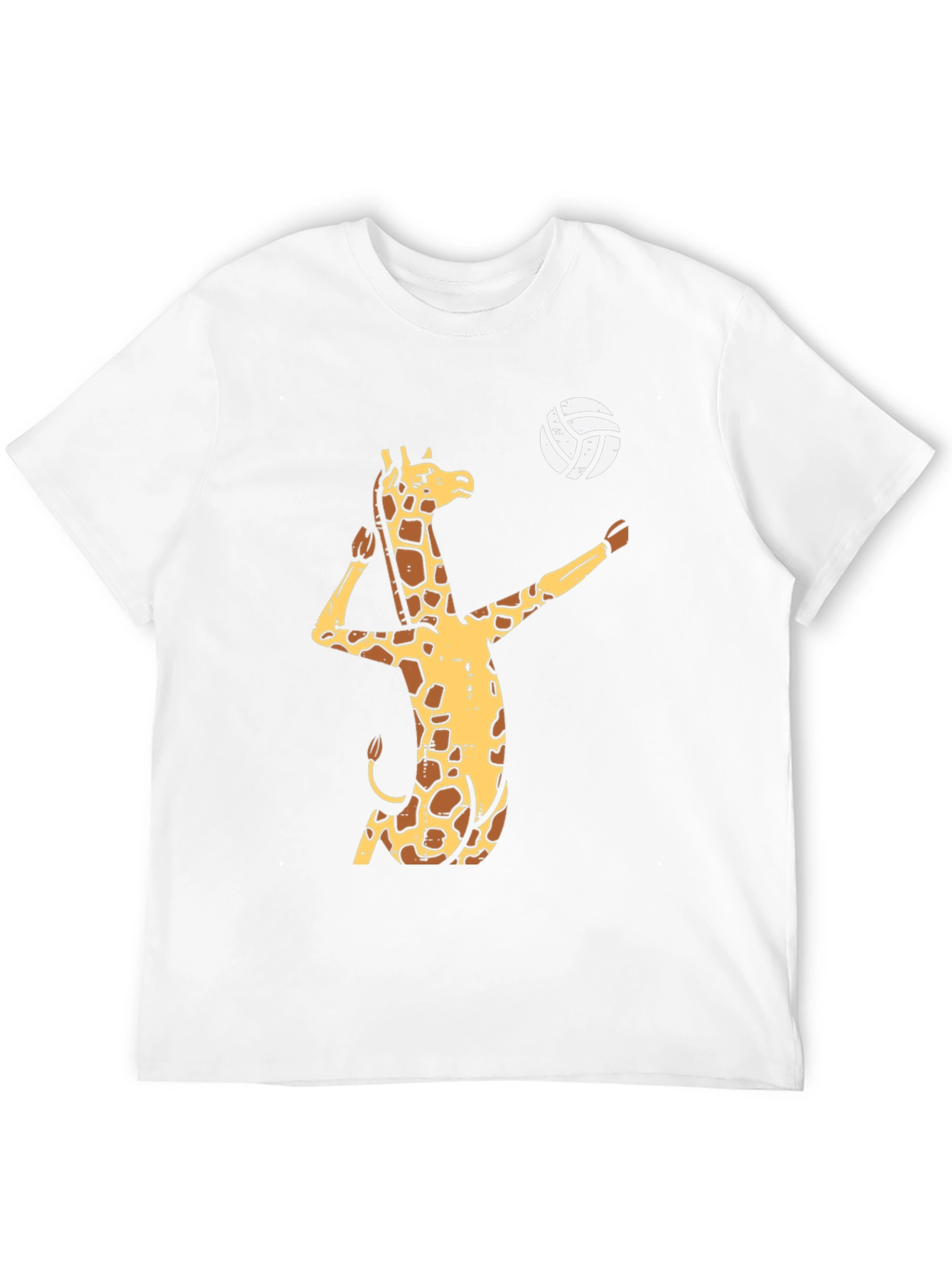 Black Giraffe Volleyball Graphic T-Shirt - Funny Animal Tee view 12