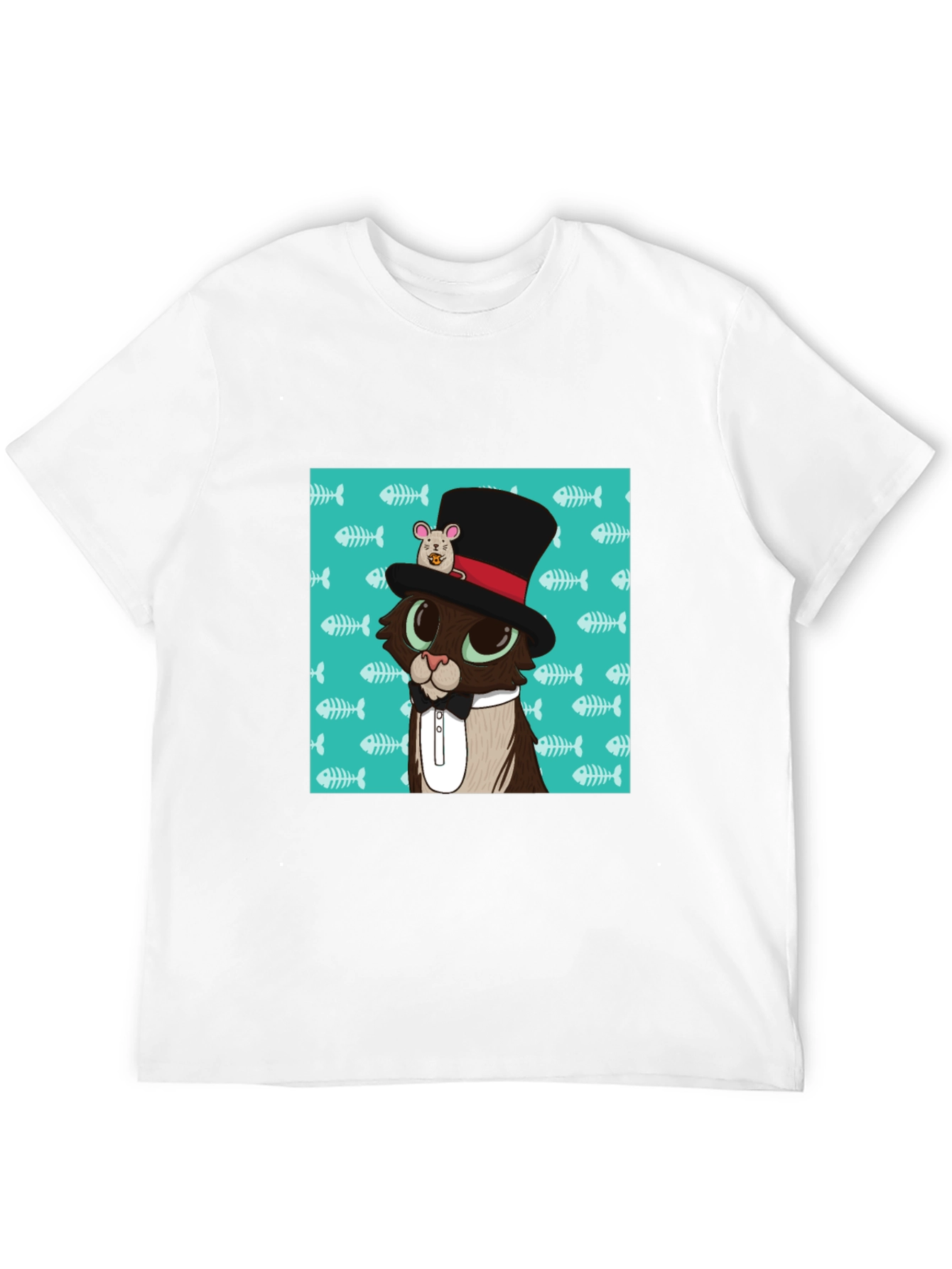Black Cat in Hat T-Shirt view 12