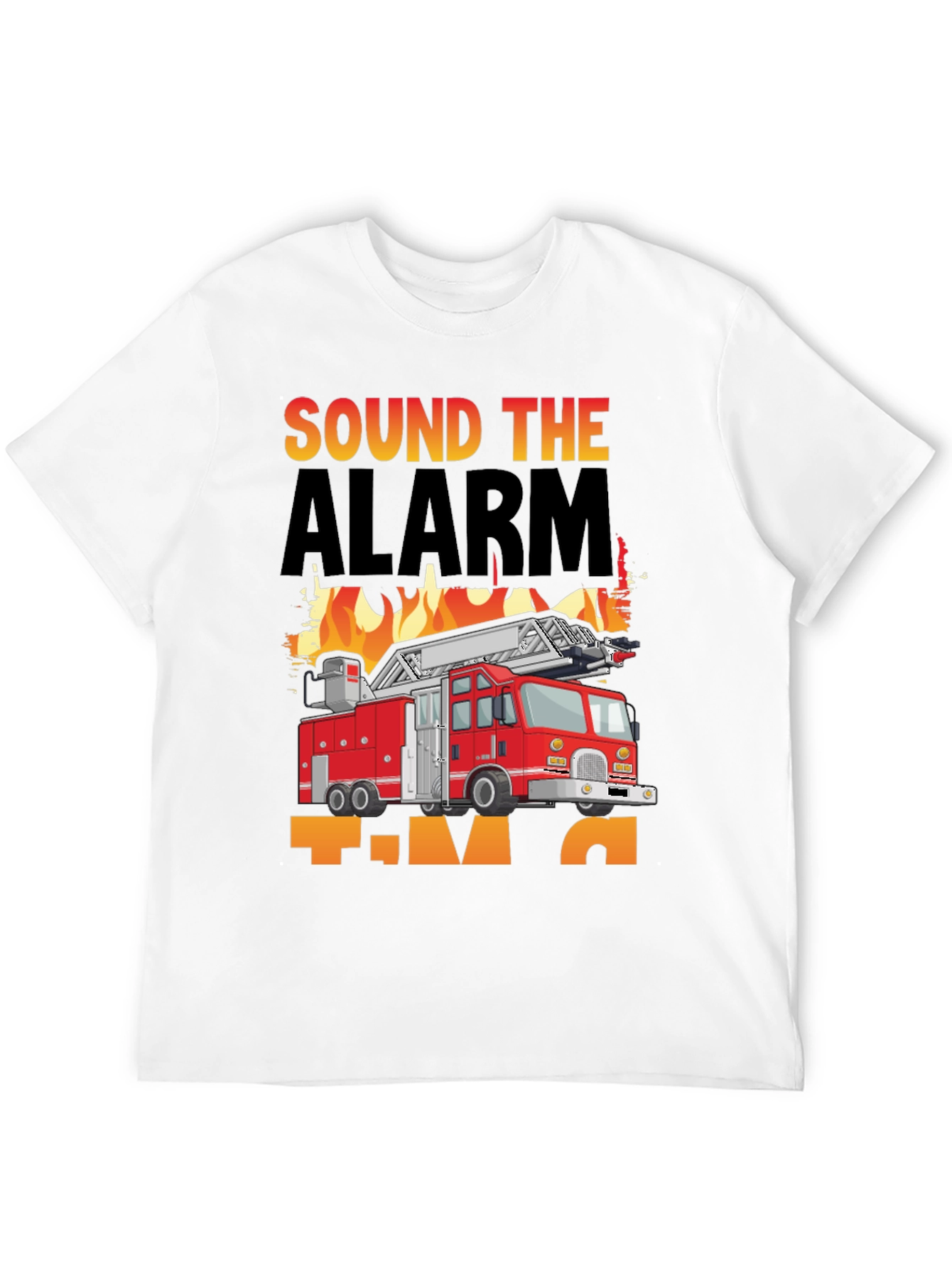 Black Sound the Alarm Fire Truck T-Shirt view 12