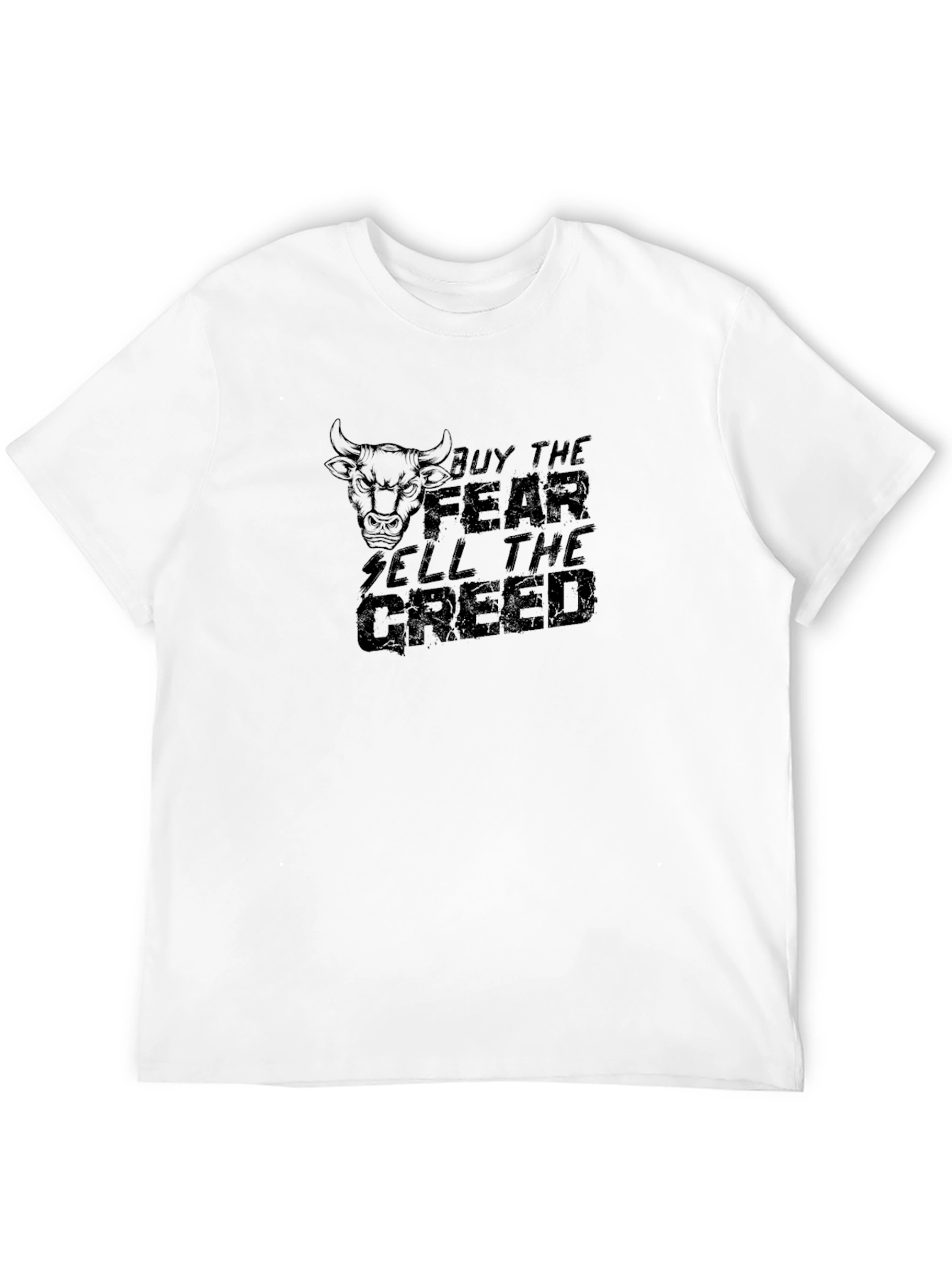 Black Buy the Fear, Sell the Greed Graphic Tee view 12