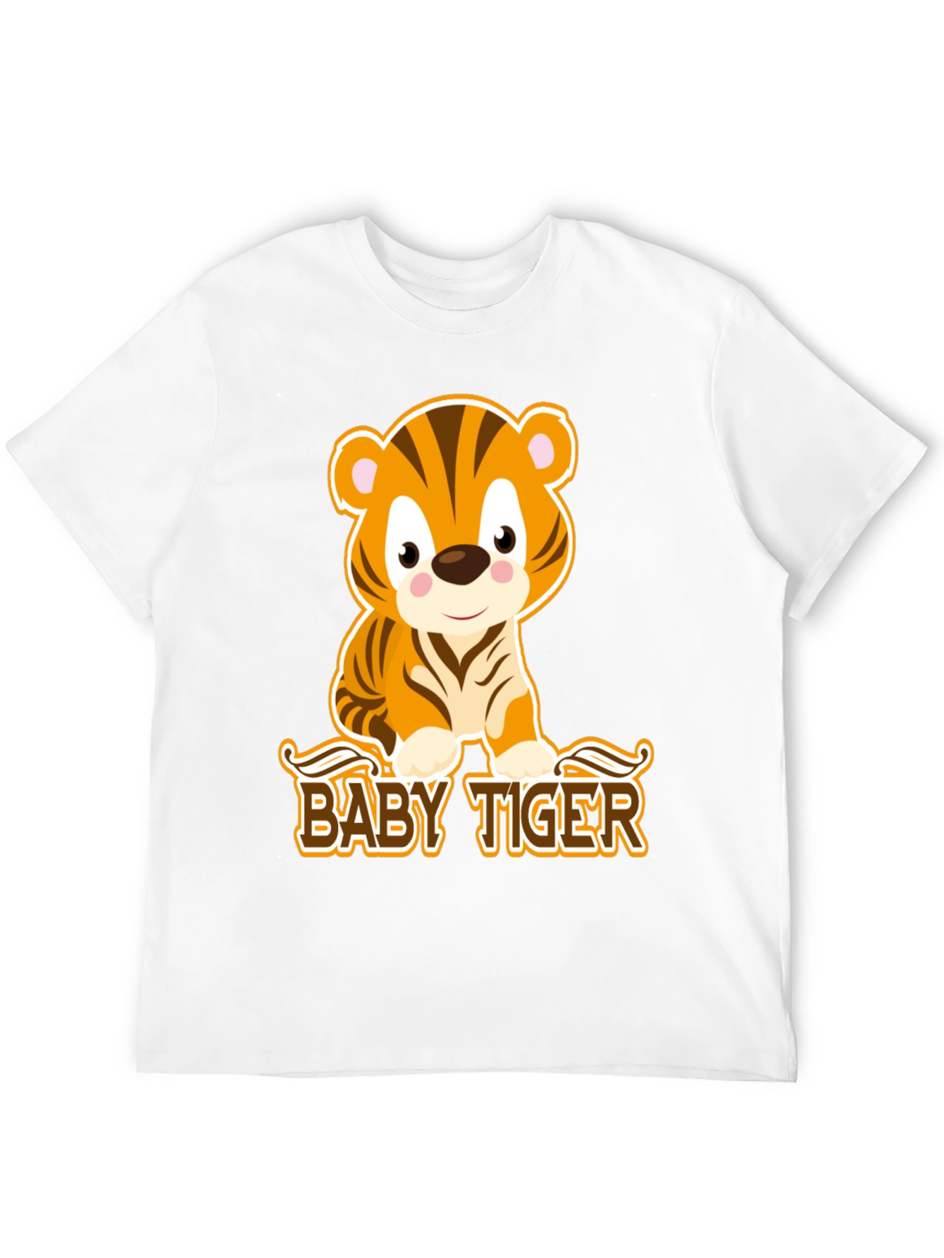 Black Cute Baby Tiger Graphic Tee - Black view 12