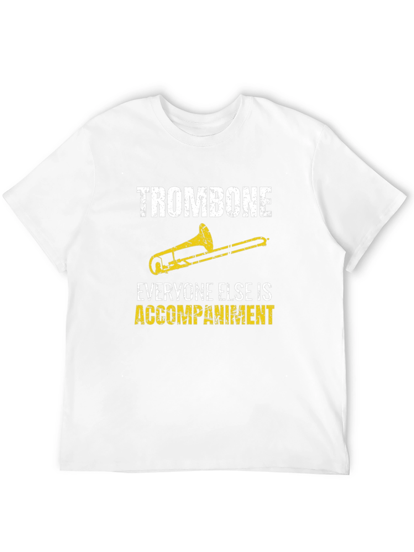 Black Trombone Player T-Shirt - Funny Accompaniment Design view 12