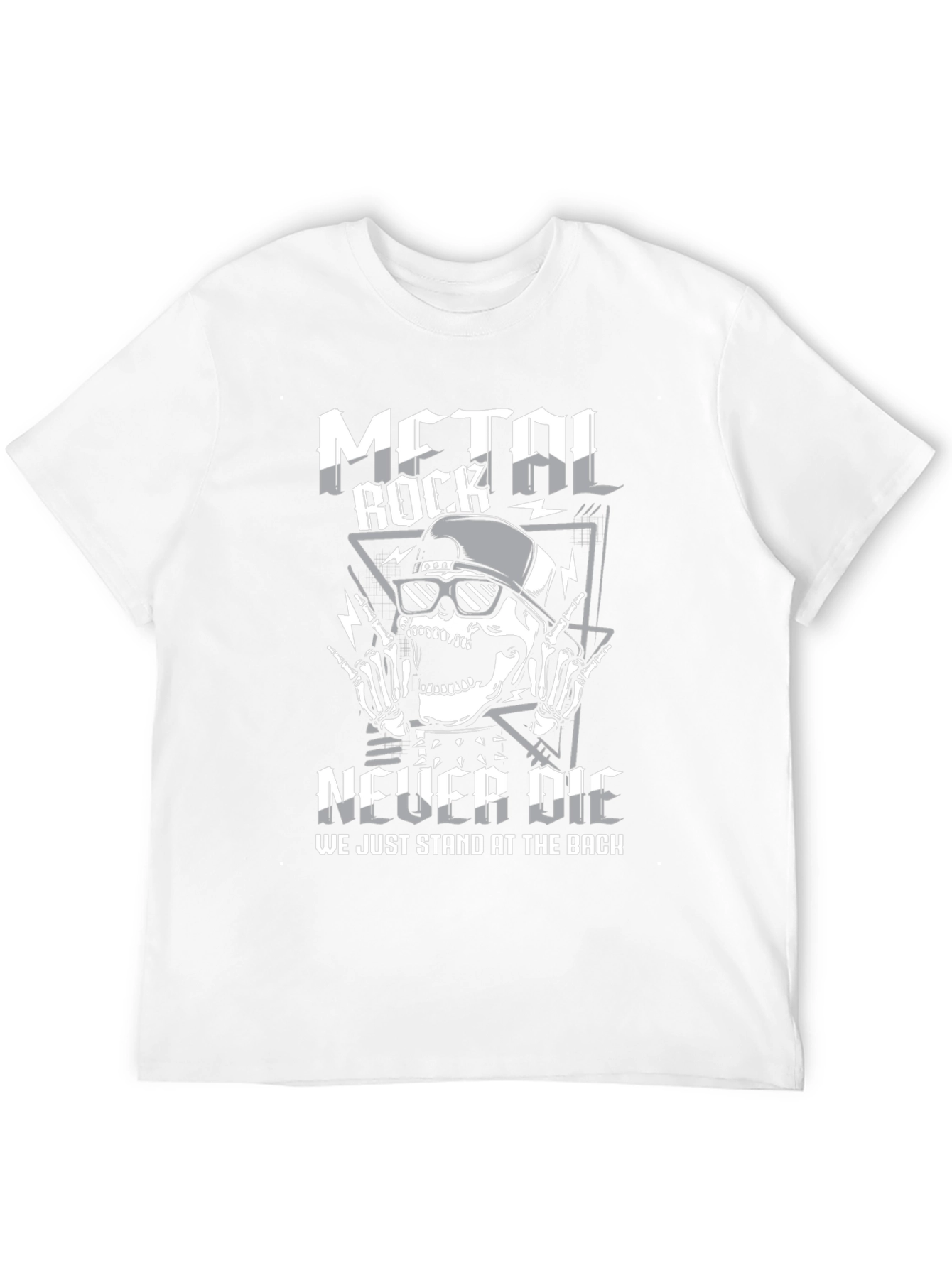 Black Metal Rock Never Die Graphic T-Shirt view 12