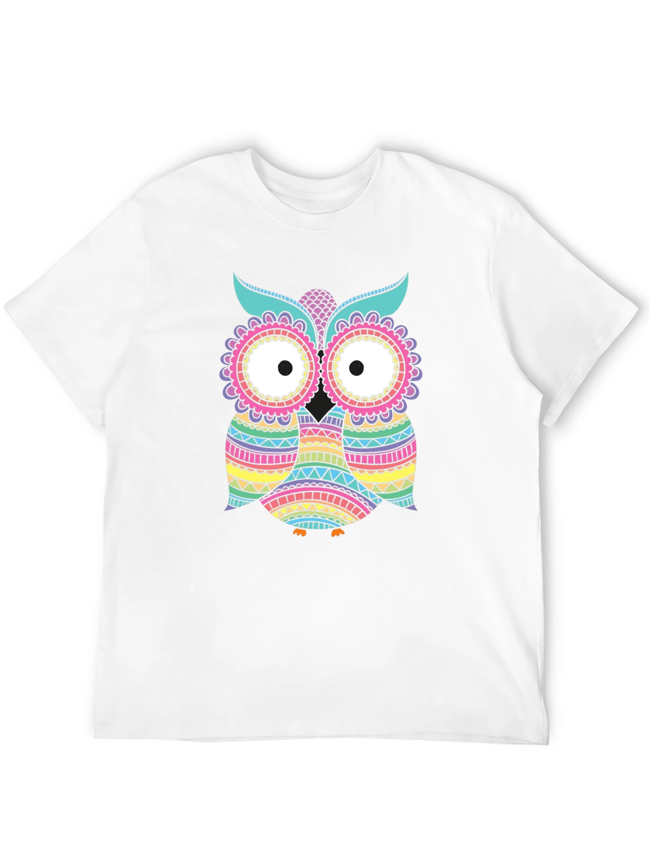 Black Colorful Owl Graphic T-Shirt view 12