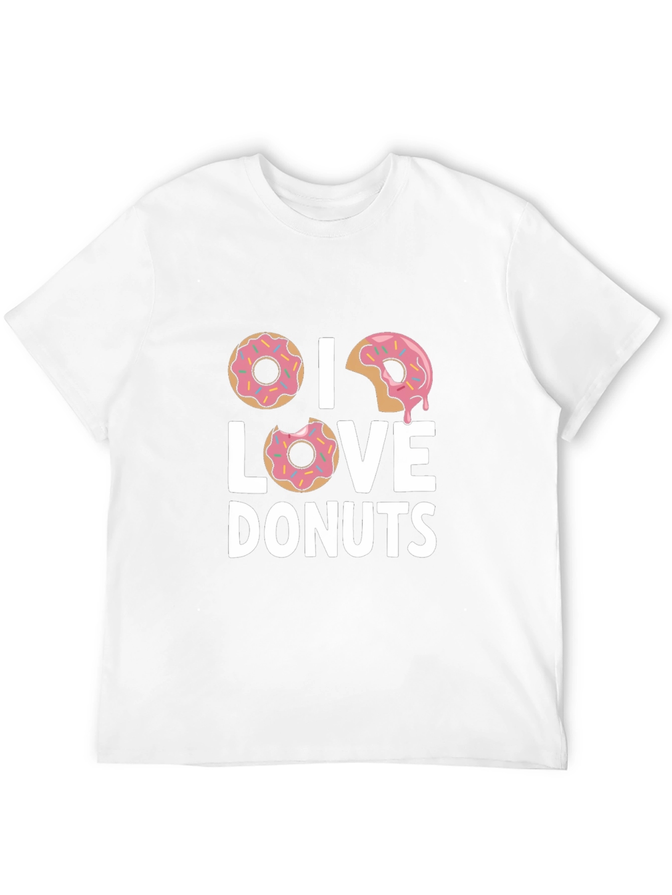 Black I Love Donuts Graphic T-Shirt - Black Cotton Tee view 12