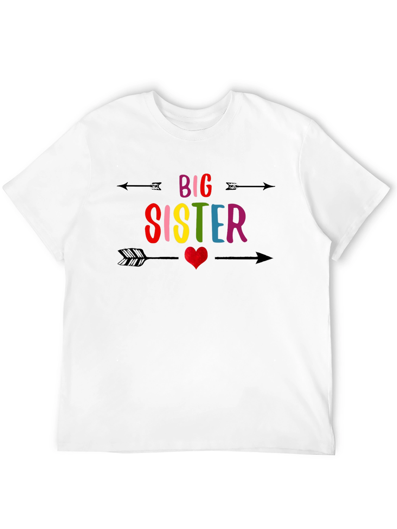 Black Big Sister Arrow Heart Tee view 12