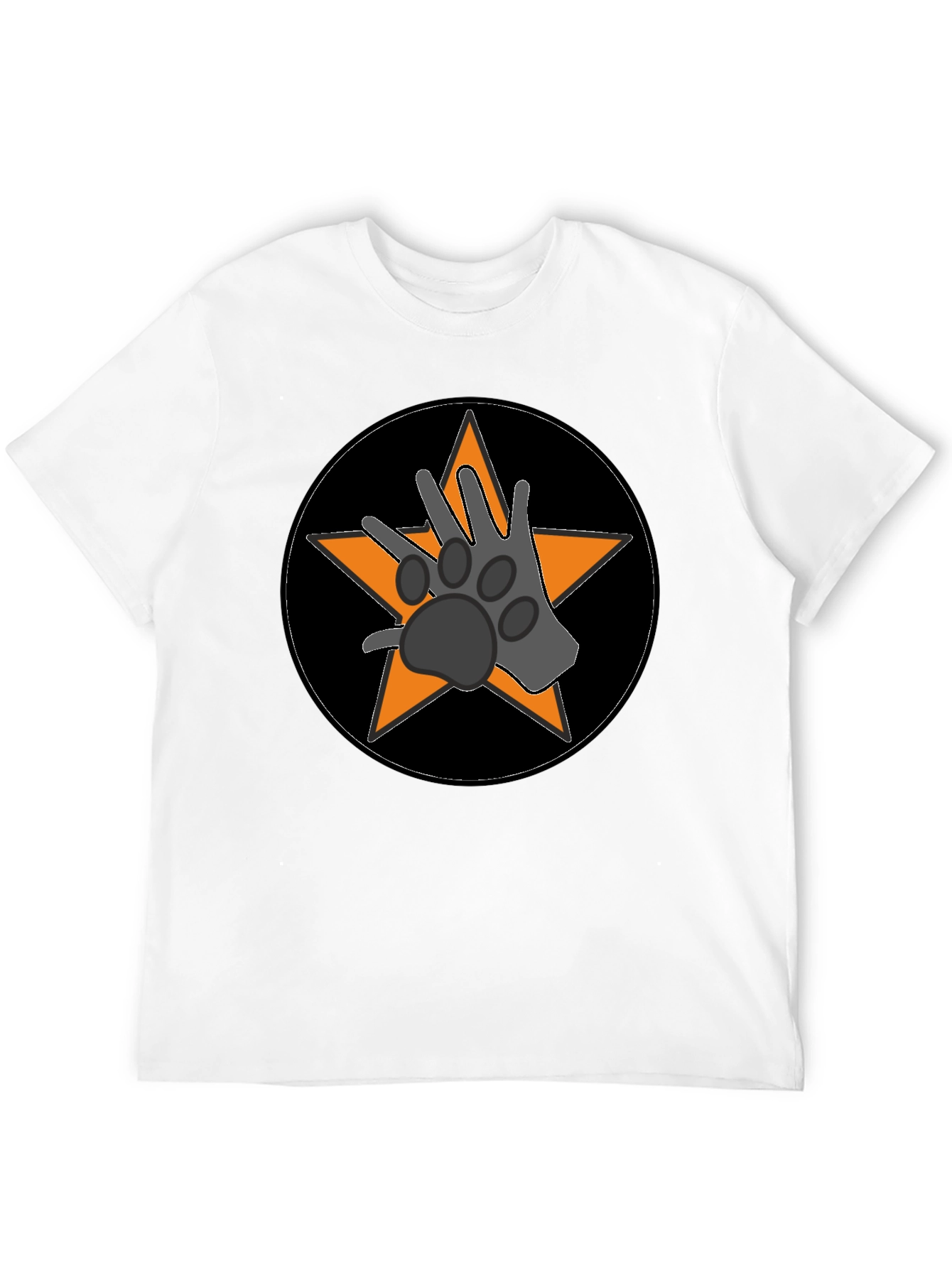 Black Paw Star Graphic Tee - Black Cotton Blend view 12
