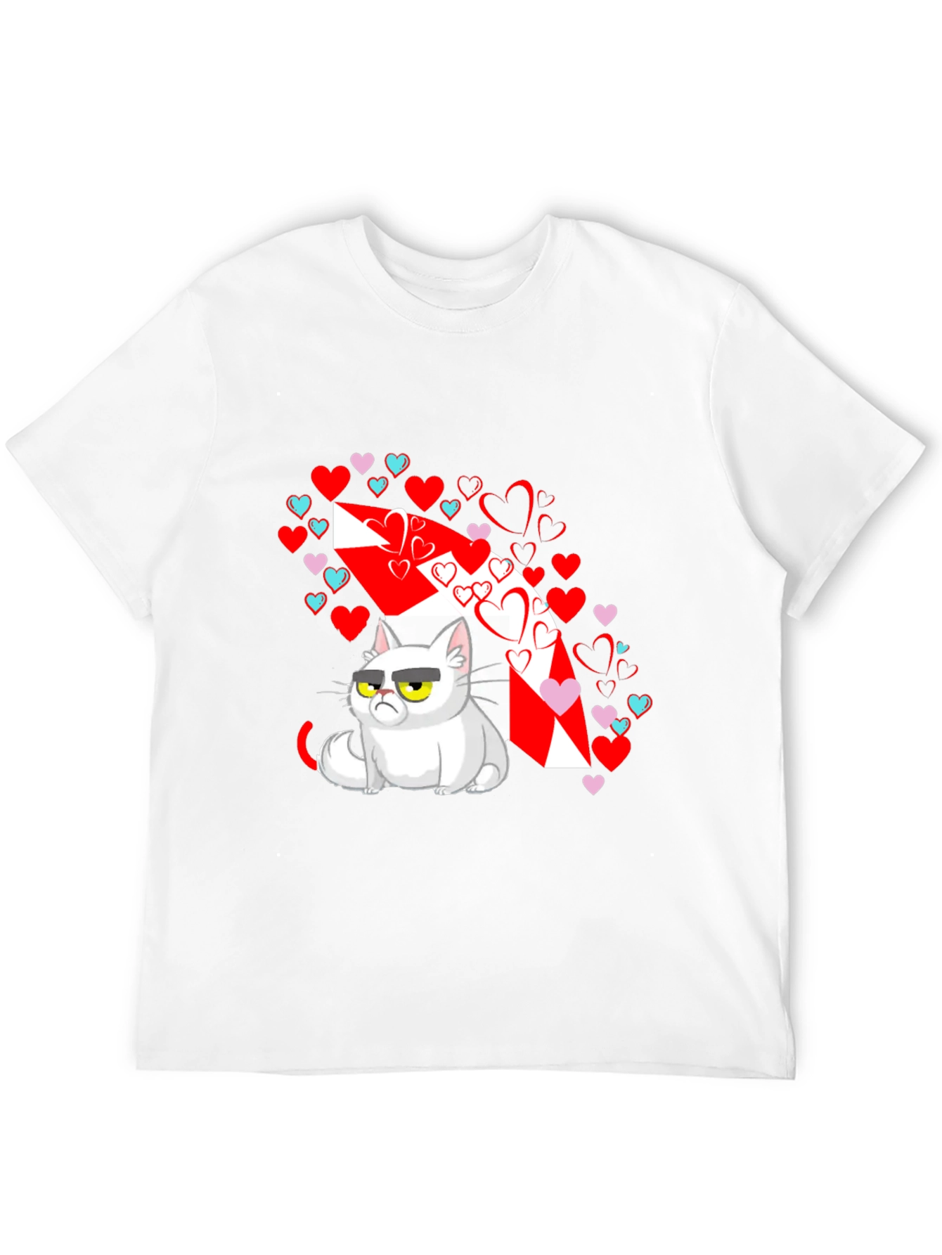 Black Grumpy Cat Valentines T-Shirt view 12