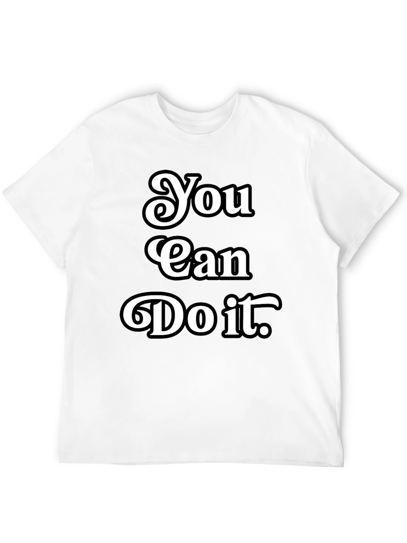 Black Motivational 'You Can Do It' Black T-Shirt view 12