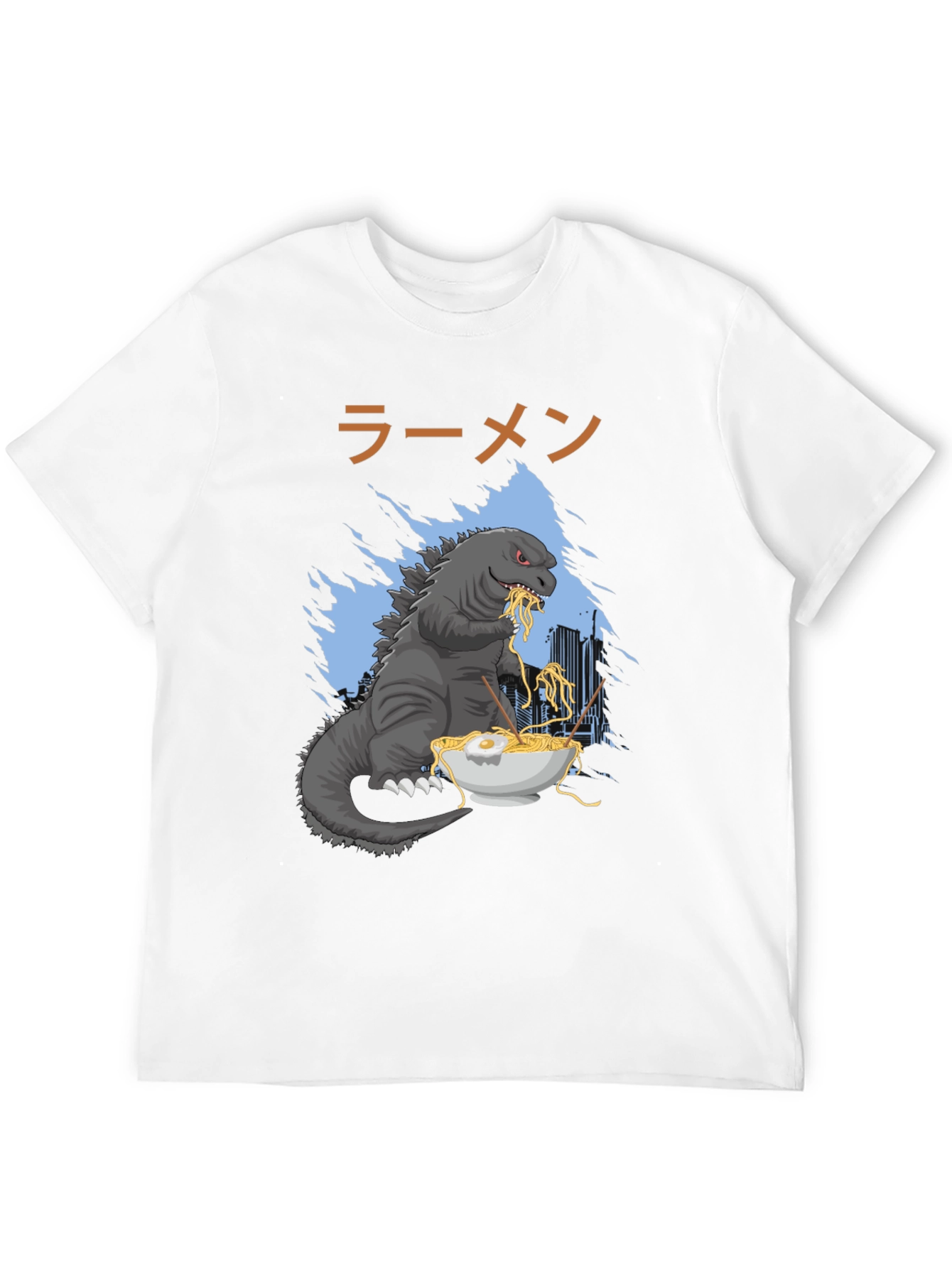 Godzilla Ramen T-Shirt: Monster Eating Noodles - 12