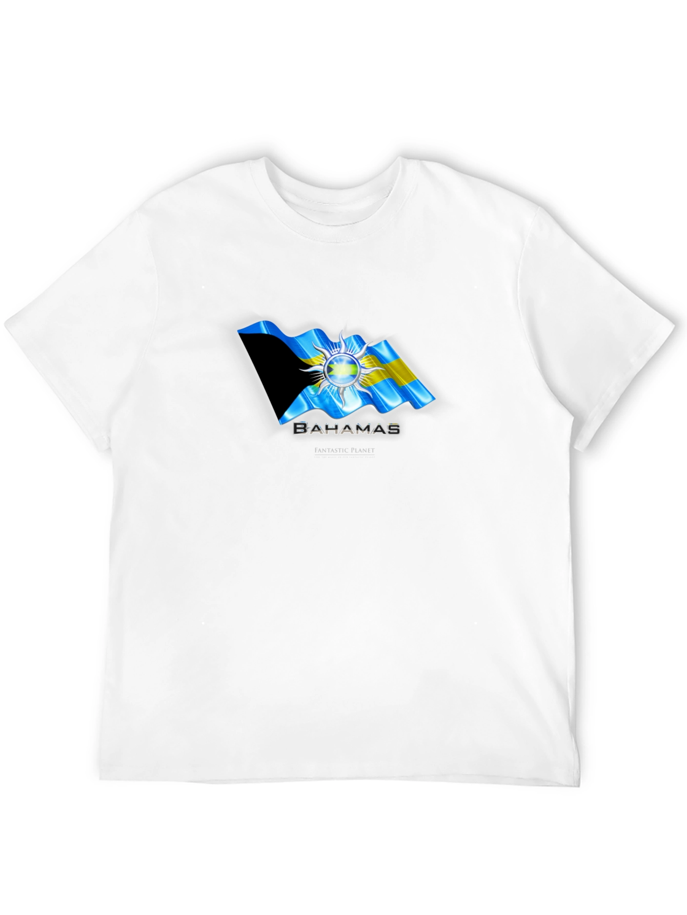 Black Bahamas Flag Graphic T-Shirt | Stylish Island Pride view 12