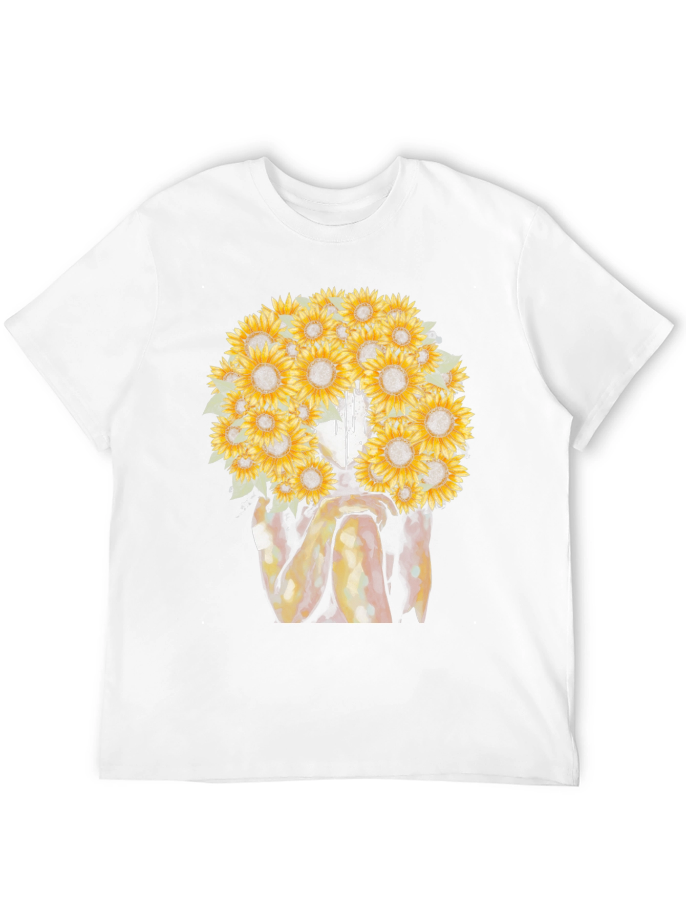 Black Sunflower Woman Graphic T-Shirt - Artistic Black Tee view 12